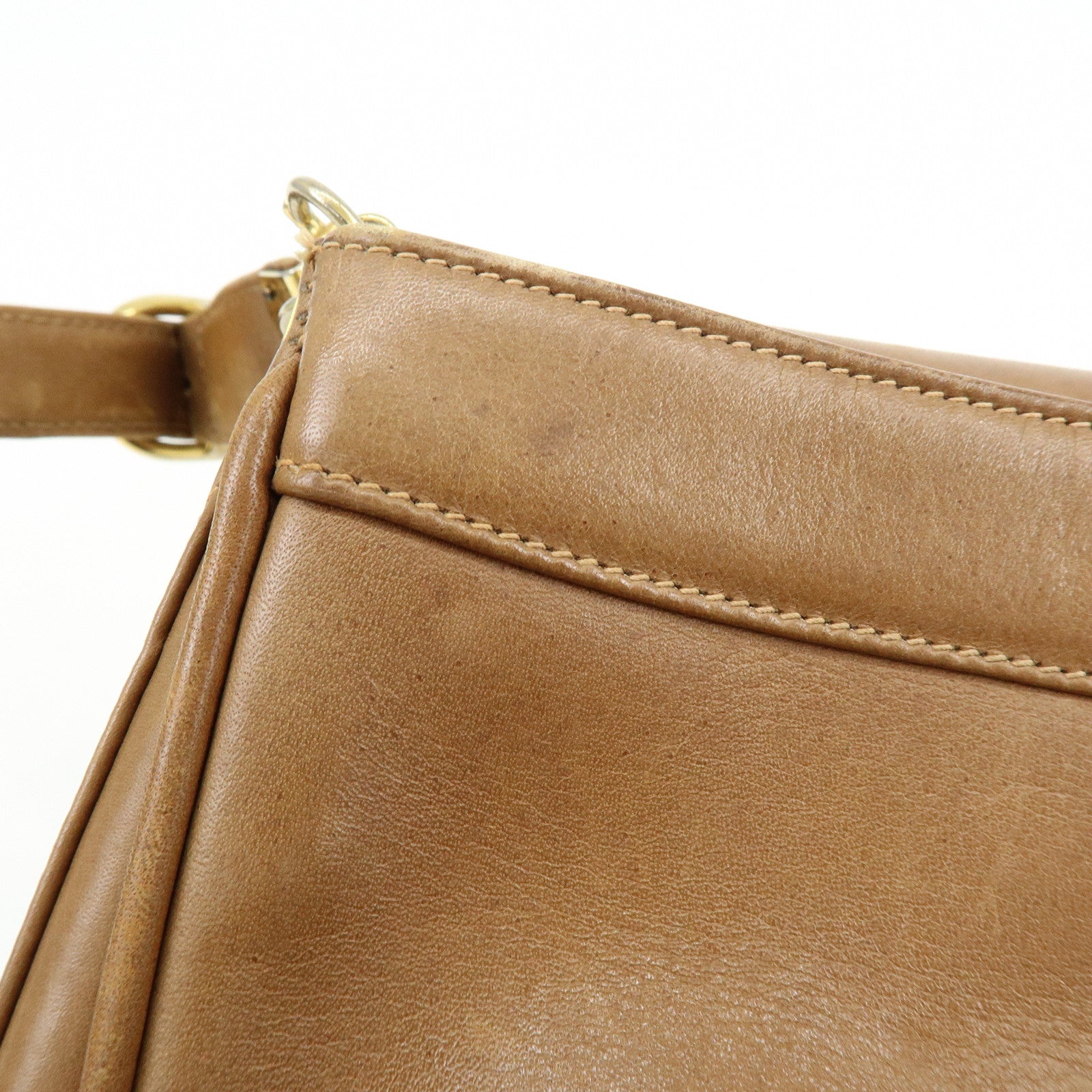 GUCCI Old GUCCI Sherry Leather Hand Bag Shoulder Bag Brown
