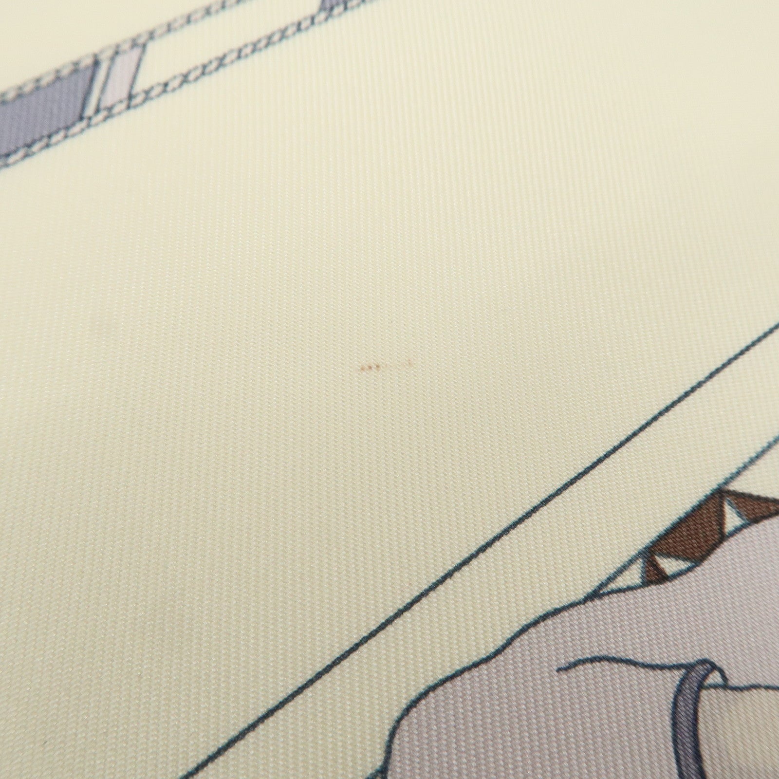 HERMES Carre 90 Silk 100% Scarf VOYAGE au LONGCOURS Ivory Used
