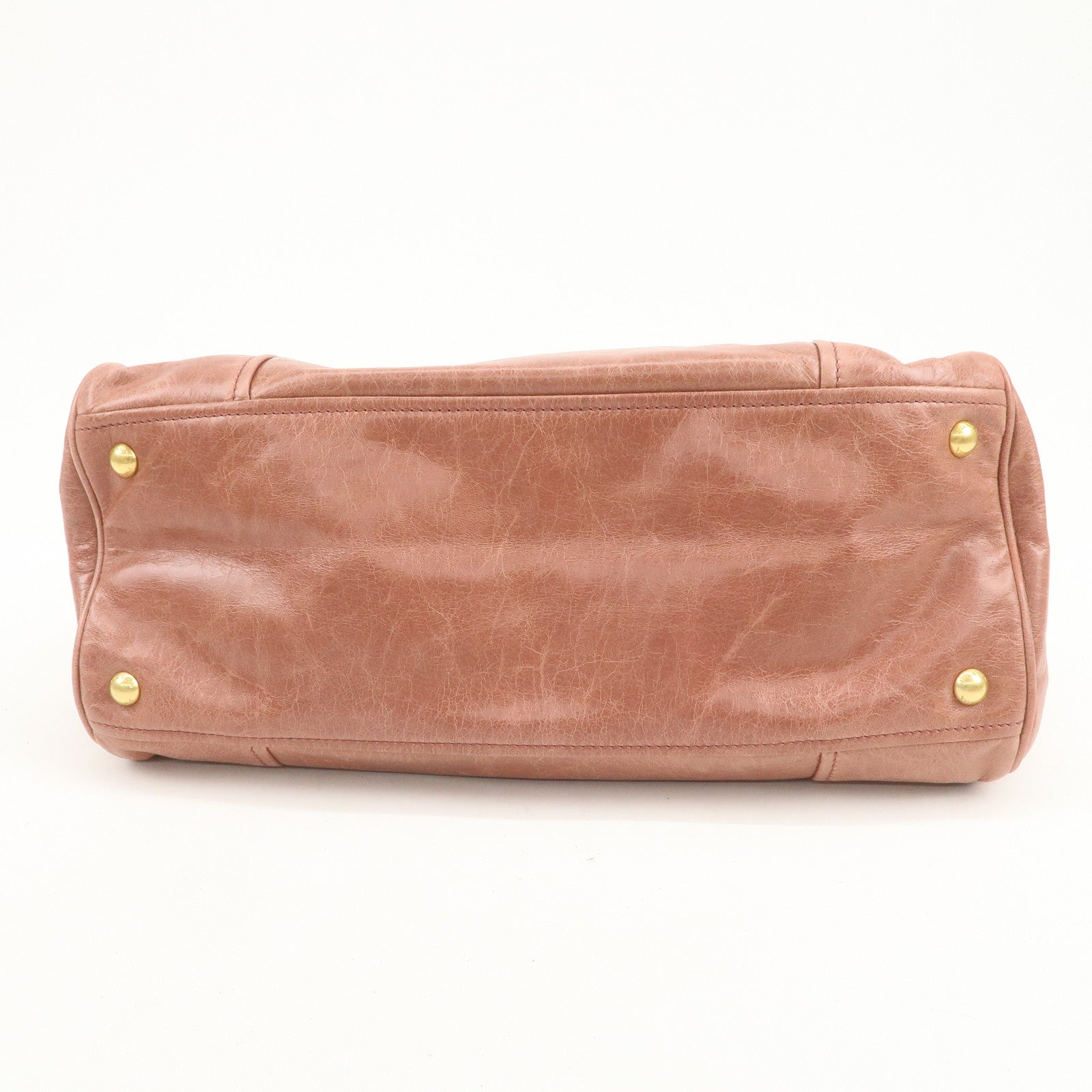 PRADA Logo Leather 2Way Bag Shoulder Bag Hand Bag Pink