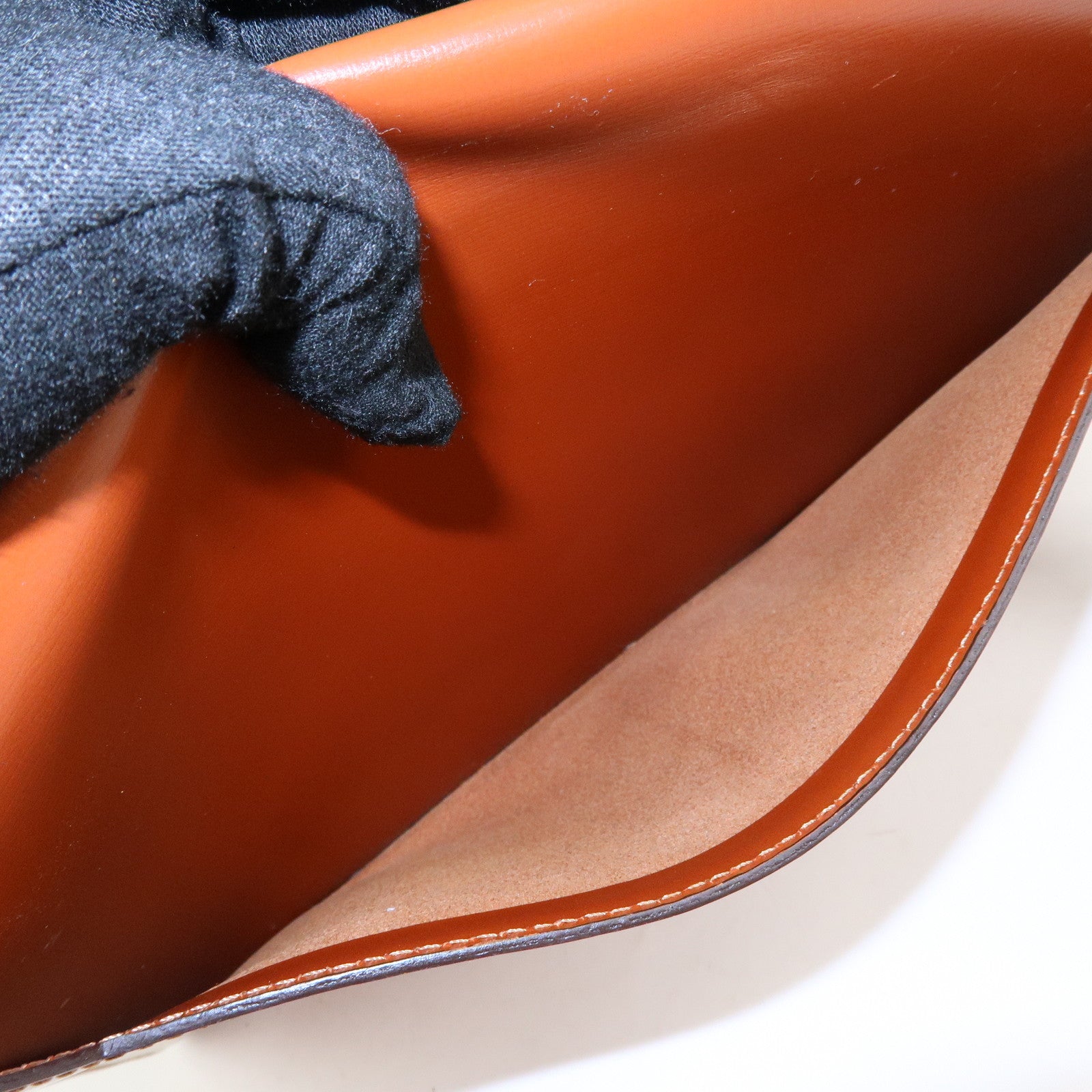 LOEWE Anagram Logo Leather Clutch Bag Wristlet Bag Brown