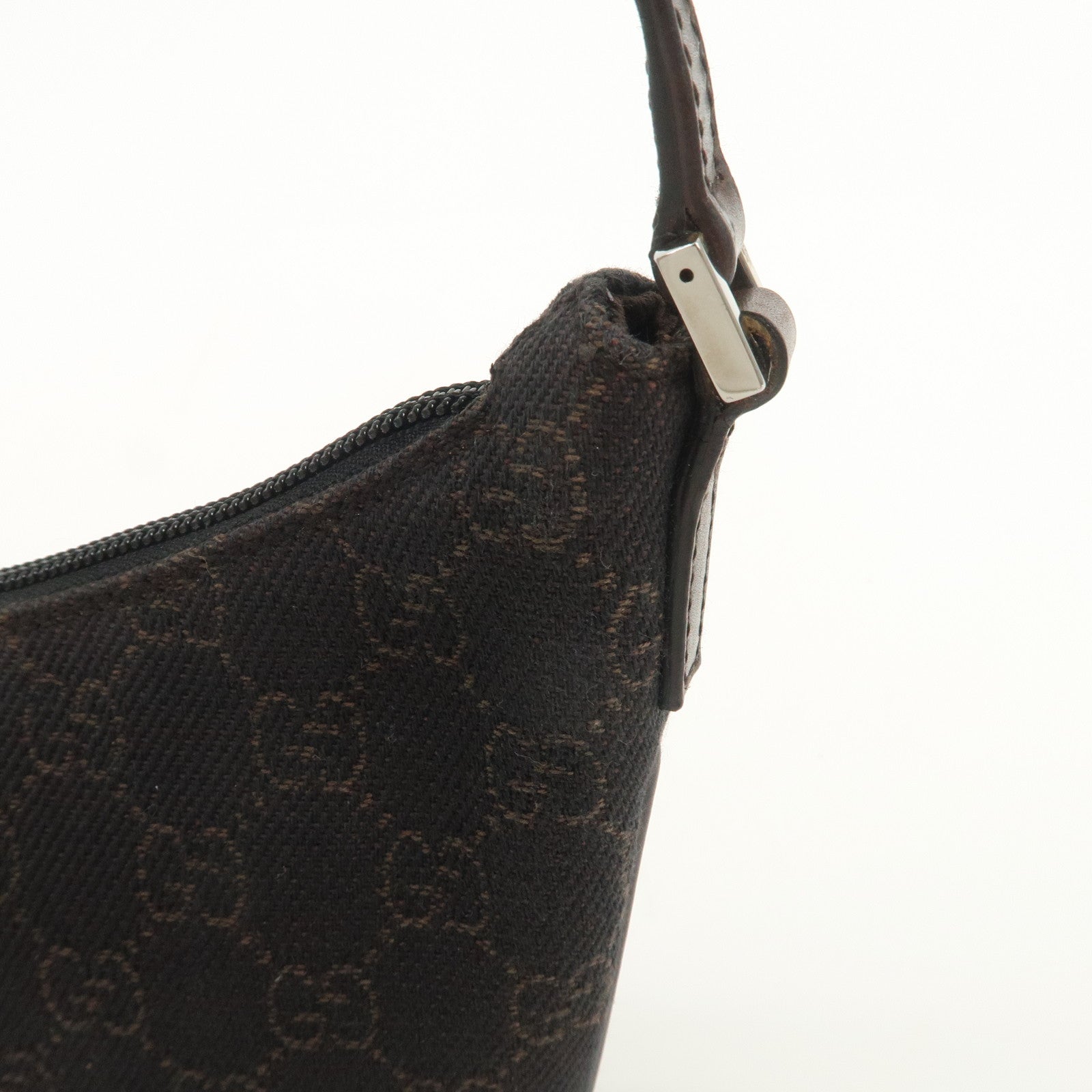 GUCCI GG Canvas Leather Hand Bag Shoulder Bag Black 32160