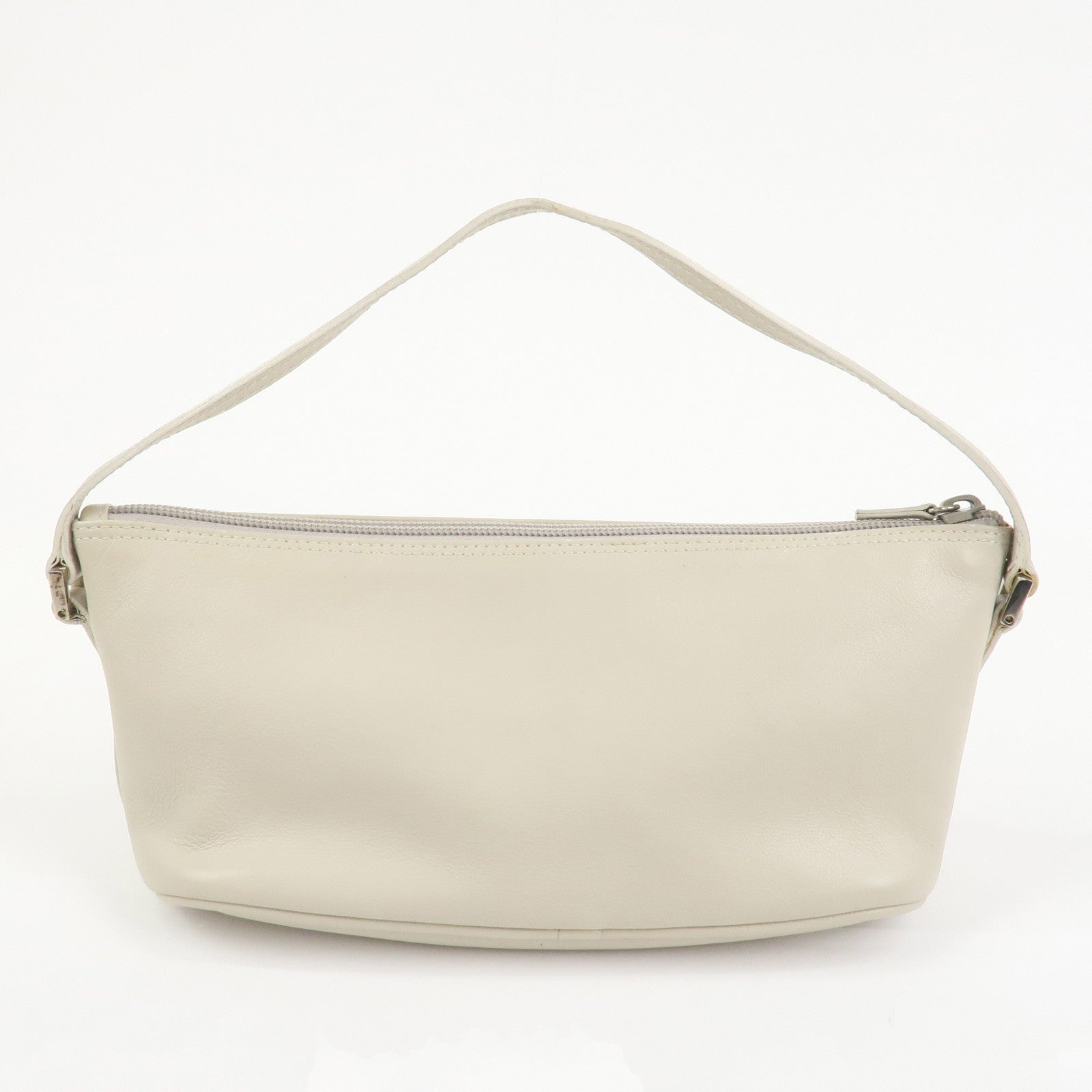 GUCCI Boat Bag Leather Pouch Hand Bag Ivory 039・1103