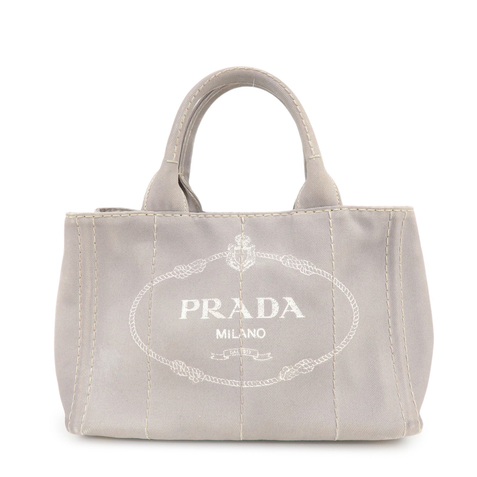 PRADA Canapa Mini 2Way Bag Hand Shoulder Bag Gray B2439G