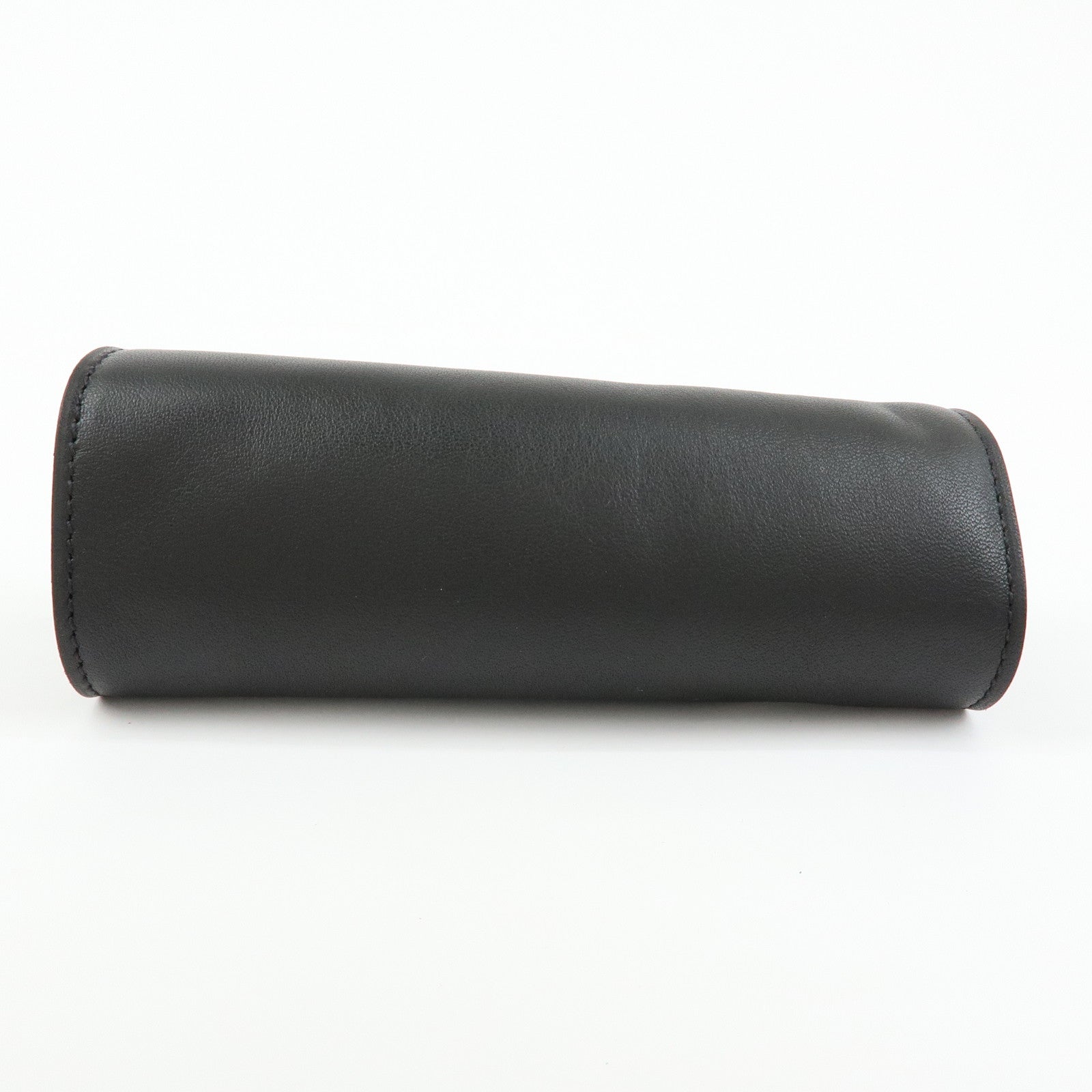HERMES Leather Fur Shoes Polishing Glove Black