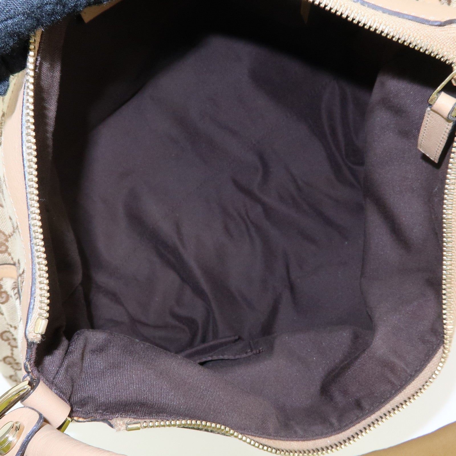 GUCCI Abbey GG Canvas Leather Shoulder Bag Hand Bag Brown 189833