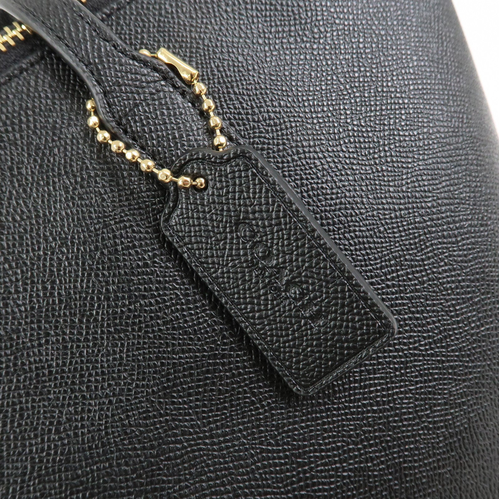 COACH Leather Tote Bag Shoulder Bag Black