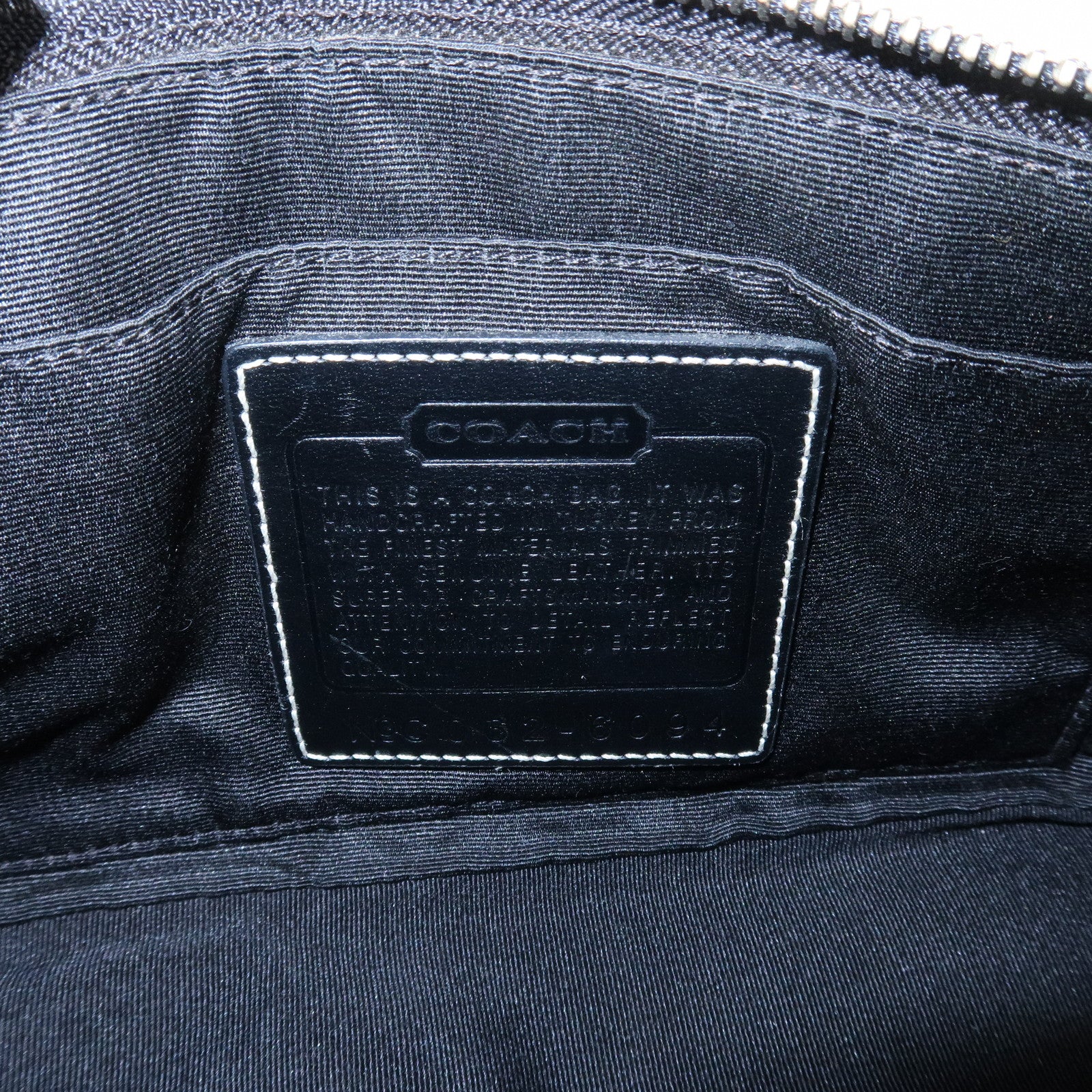 COACH Signature Canvas Leather Set of 2 Hand Bag Black Brown