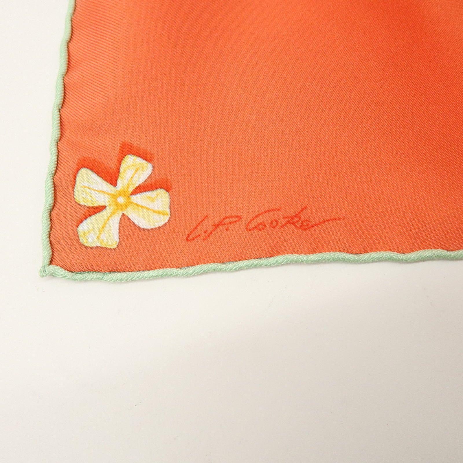 HERMES Carre 90 Silk 100% FLOWER POWER Scarf Orange