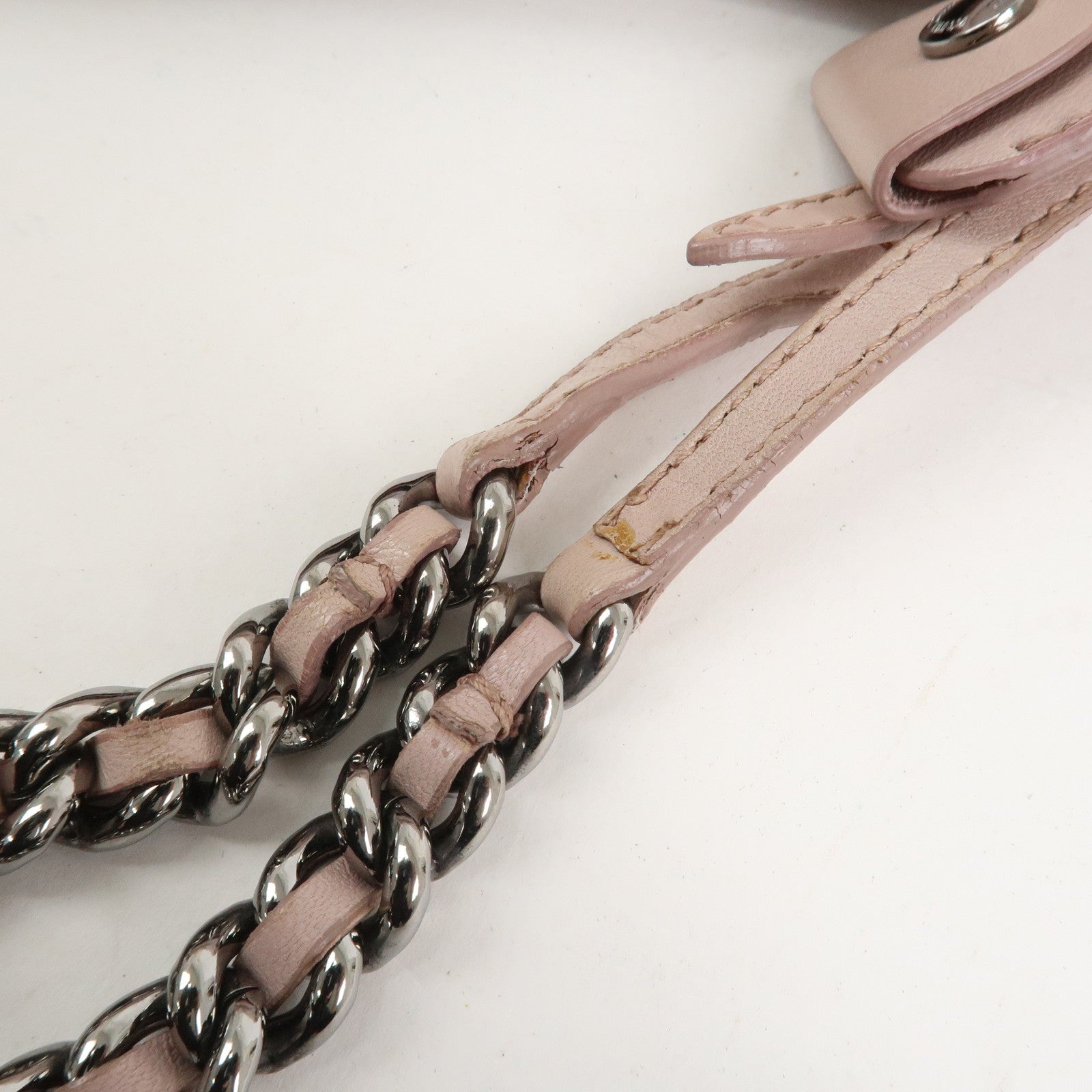 MIU MIU Matelasse Nappa Leather Tote Bag Shoulder Bag Light Pink