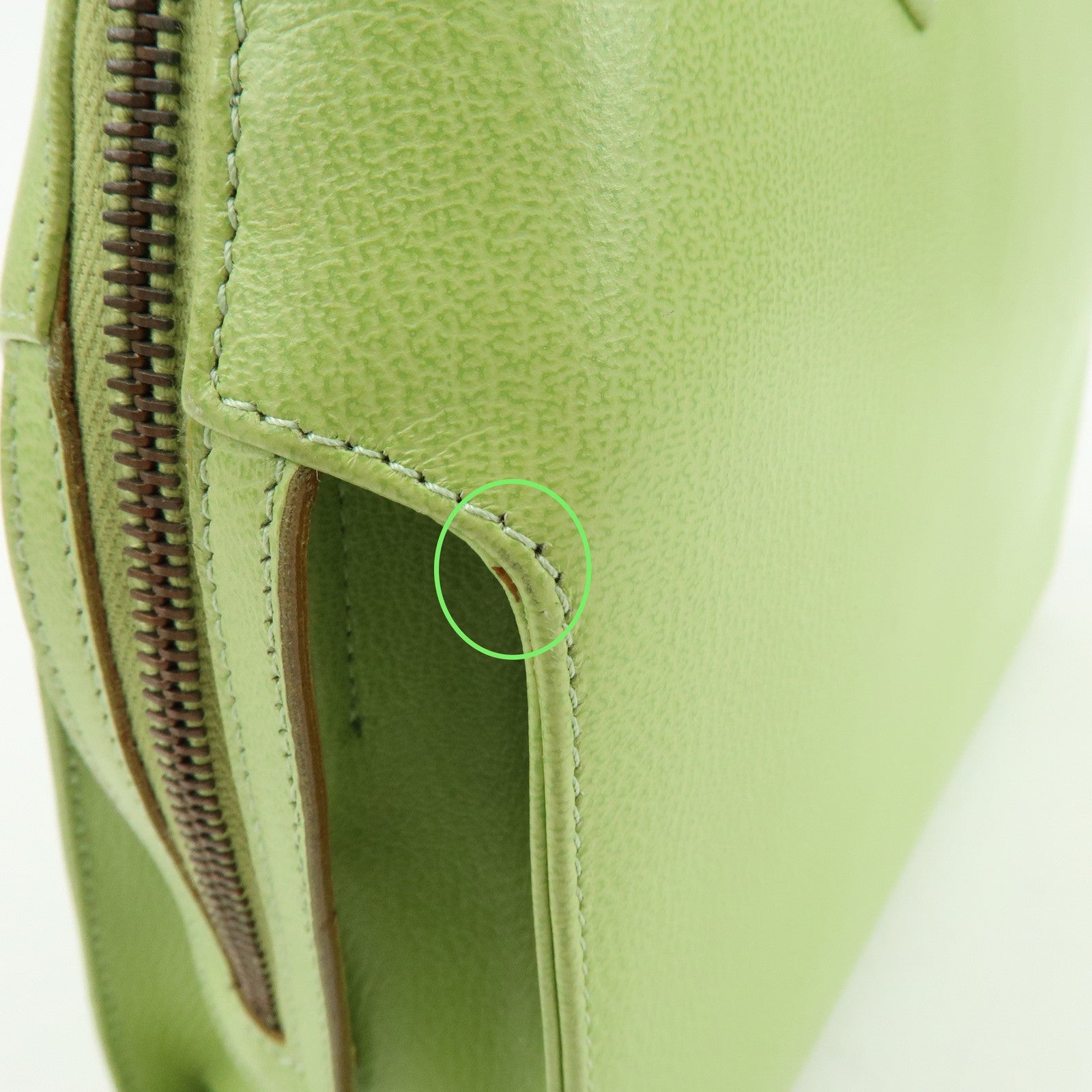 Ferragamo Gancini Leather 2Way Bag Hand Shoulder Bag Light Green