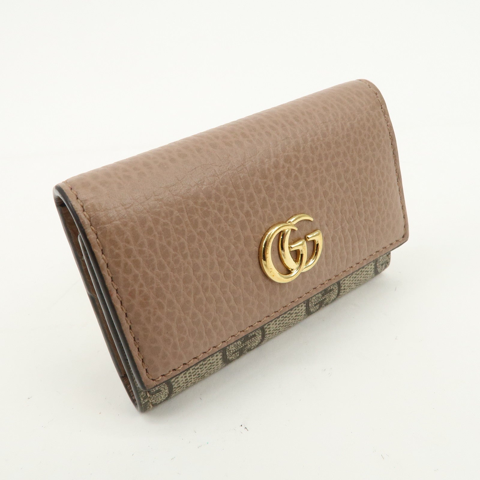 GUCCI GG Marmont GG Supreme 6 Key Case Key Holder Beige 456118
