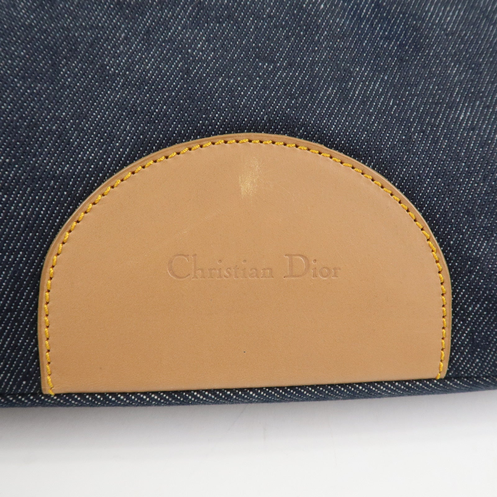 Christian Dior Malice Pearl Denim Leather Hand Bag Shoulder Bag