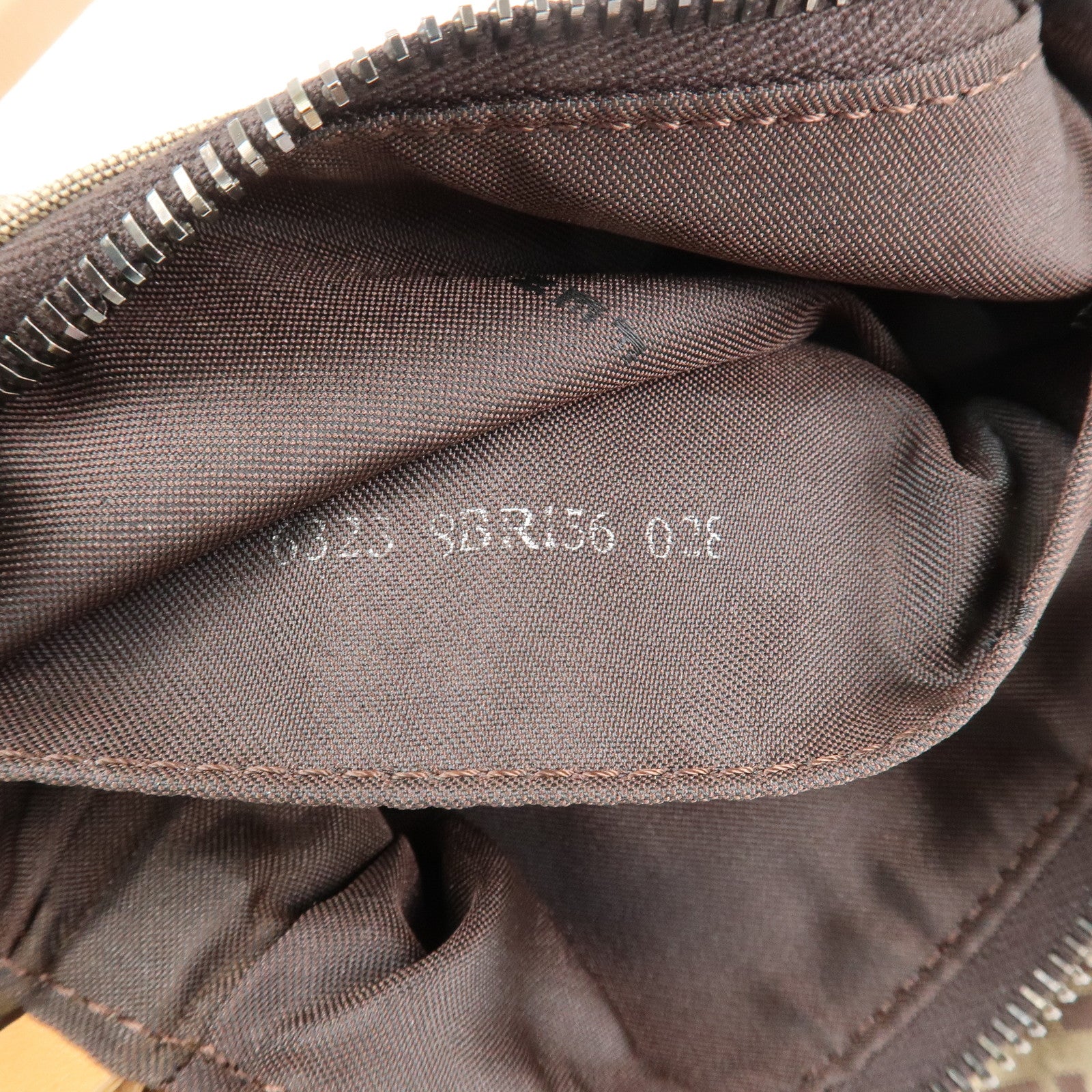 FENDI Zucchino Canvas Leather Shoulder Bag Hand Bag Brown 8BR156