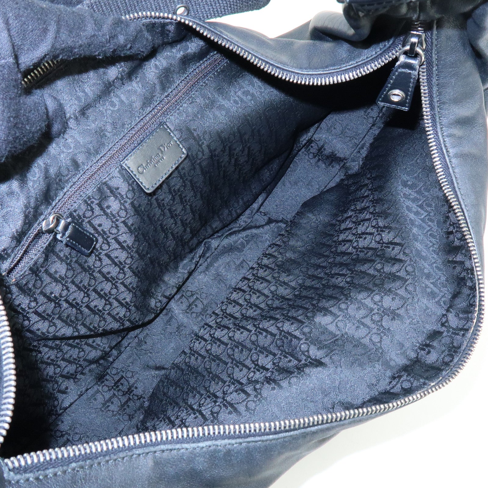 Christian Dior Street Chic Leather Shoulder Bag Crossbody Bag Black