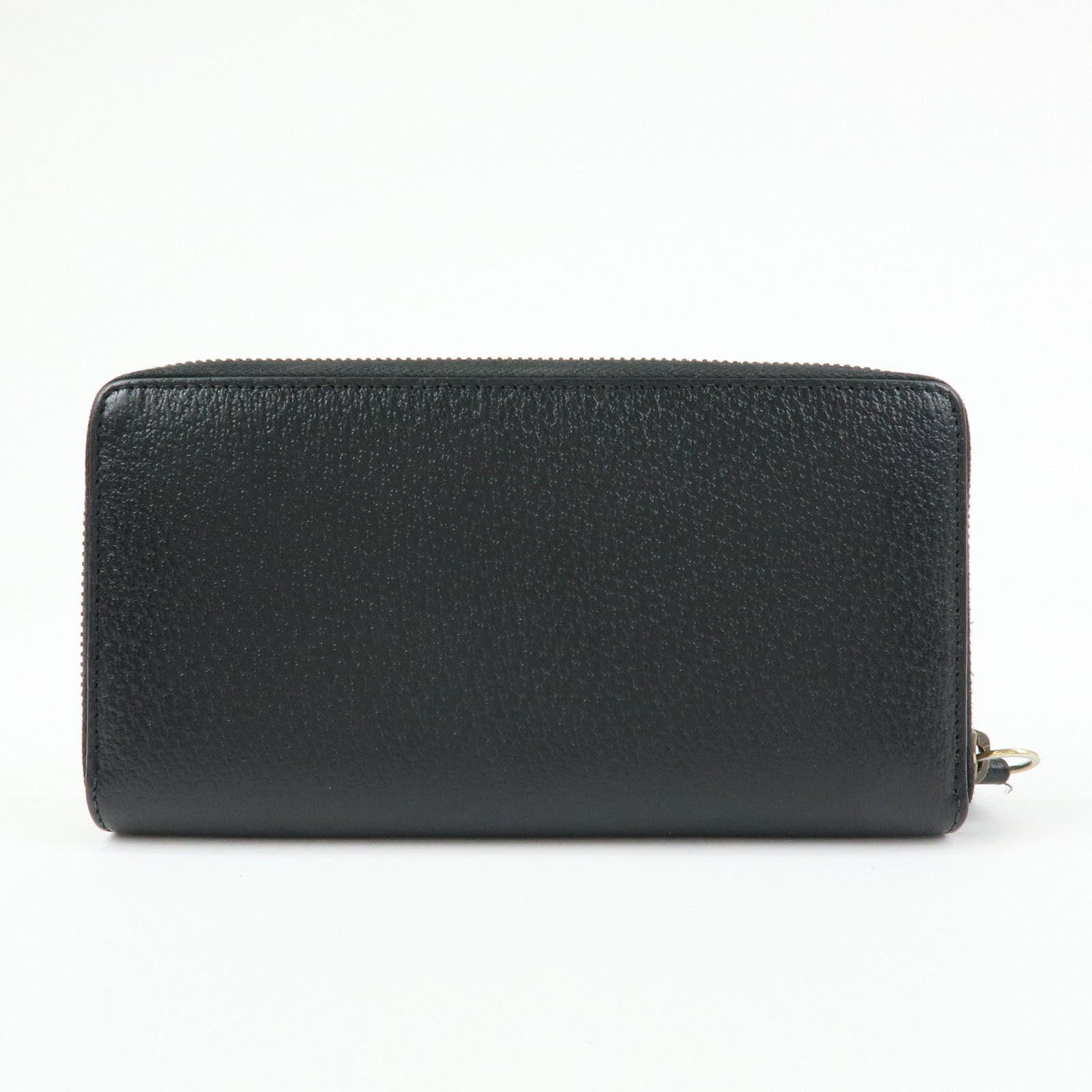 GUCCI Animalier Bee Leather Zip-Around Long Wallet Black 523667