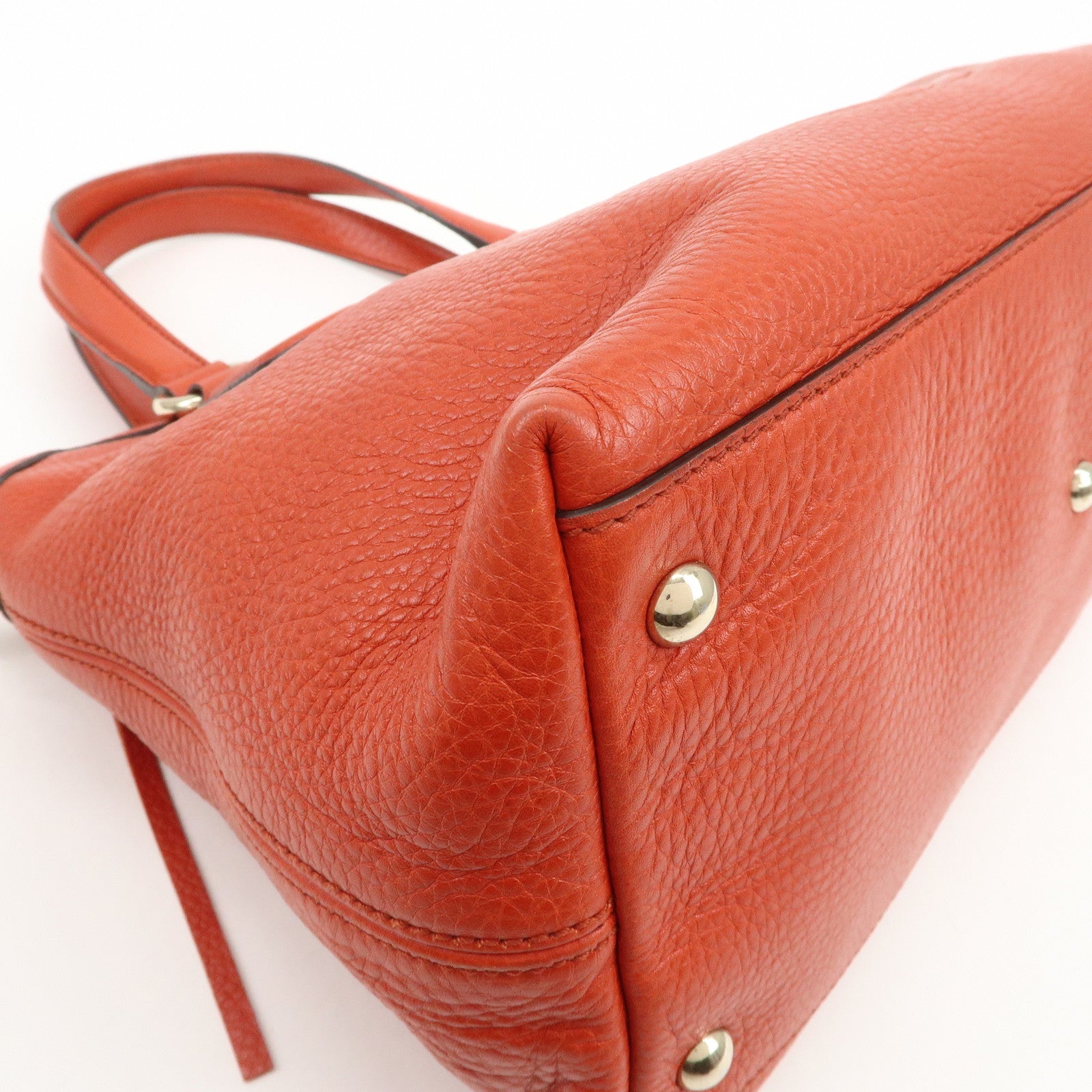 GUCCI SOHO Interlocking G Leather 2Way Hand Bag Orange 308362