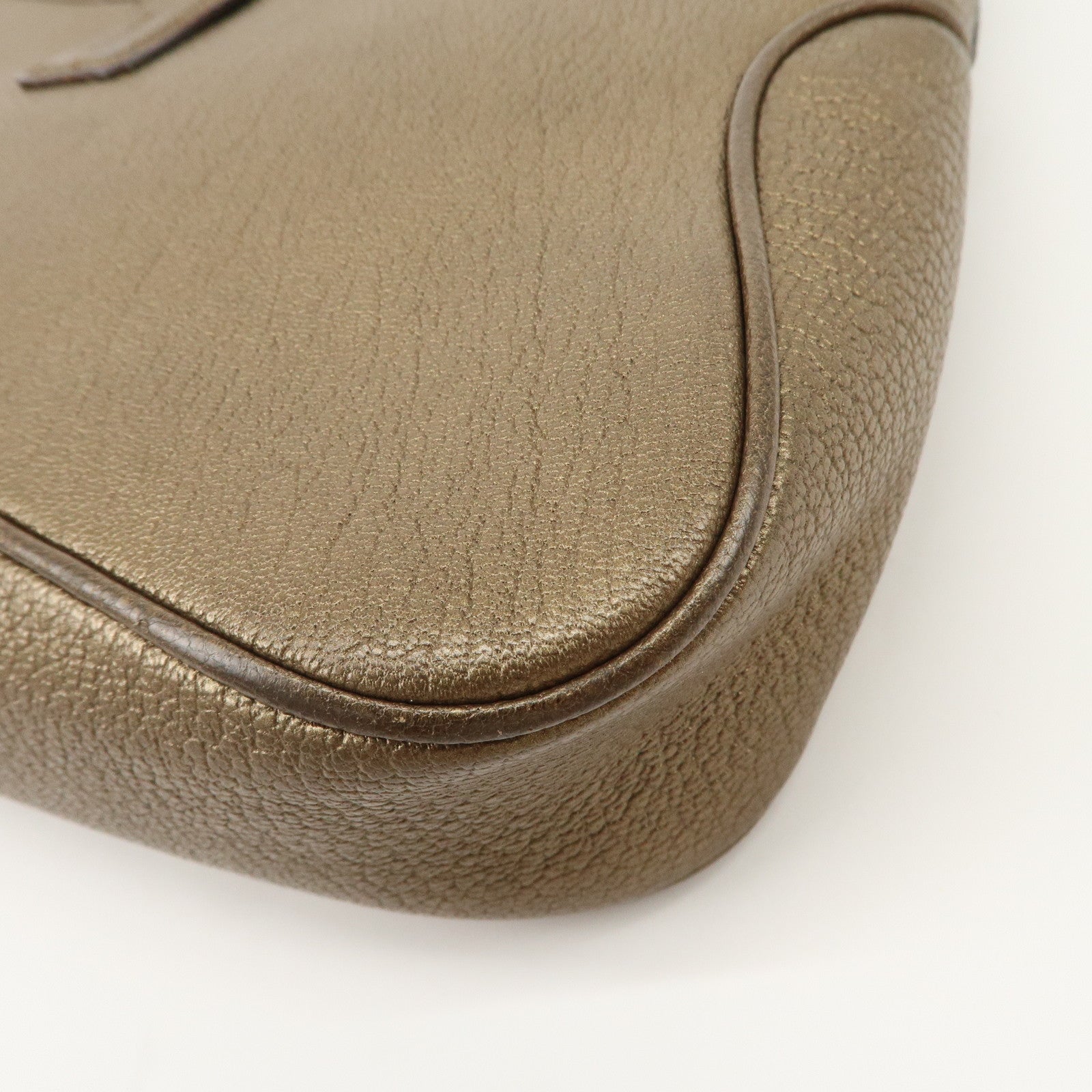 Ferragamo Leather Shoulder Bag Hand Bag Bronze