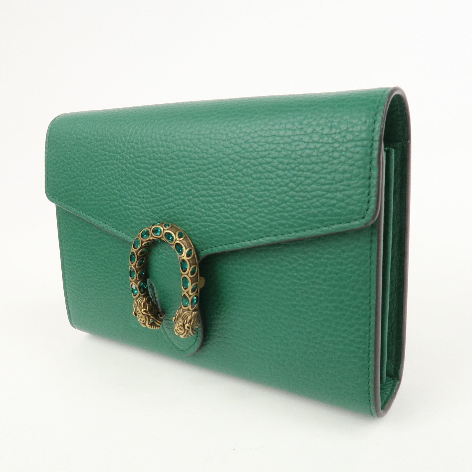 GUCCI Dionysus Leather Chain Wallet Shoulder Bag Green 401231