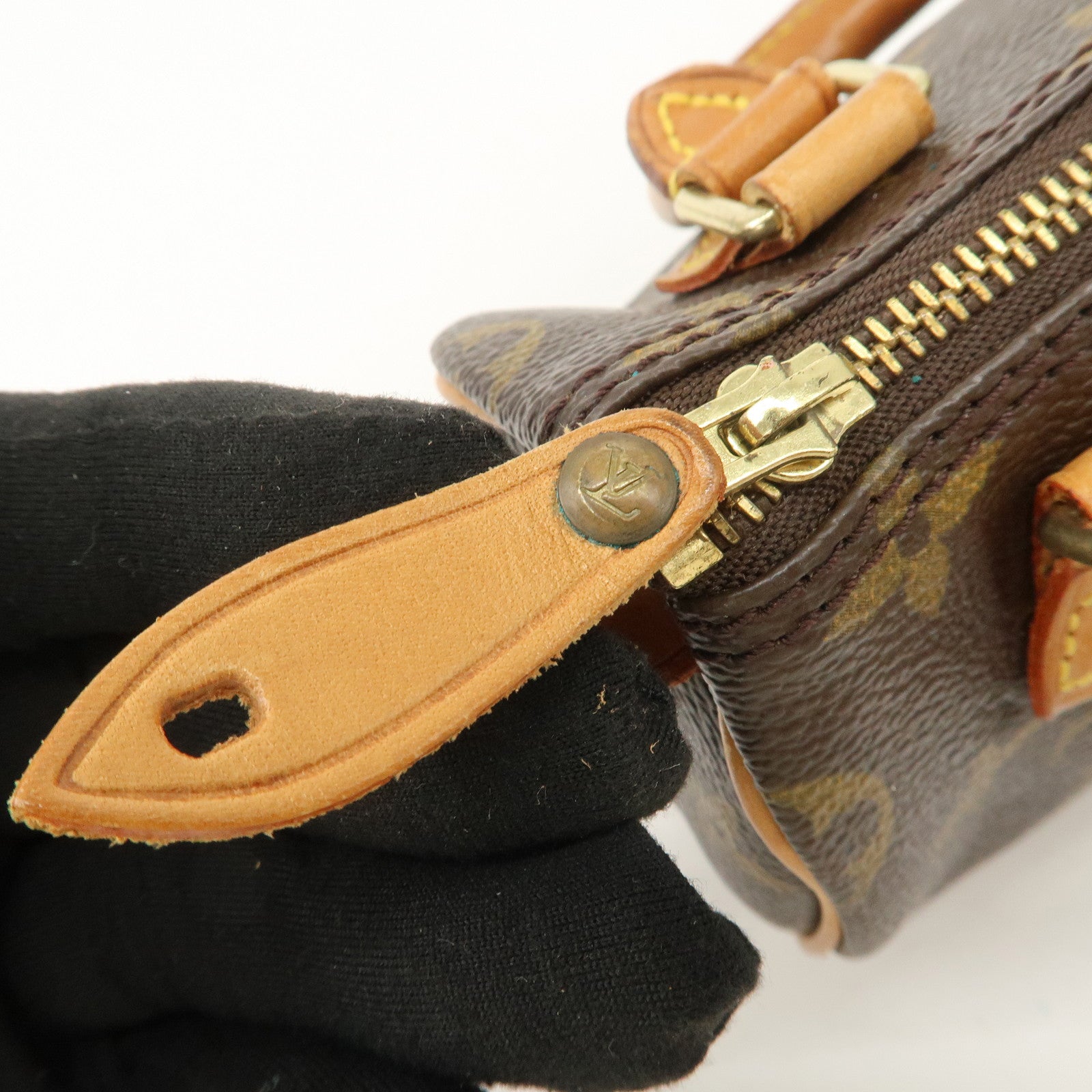 Louis Vuitton Monogram Mini Speedy Hand Bag Brown M41534 Used