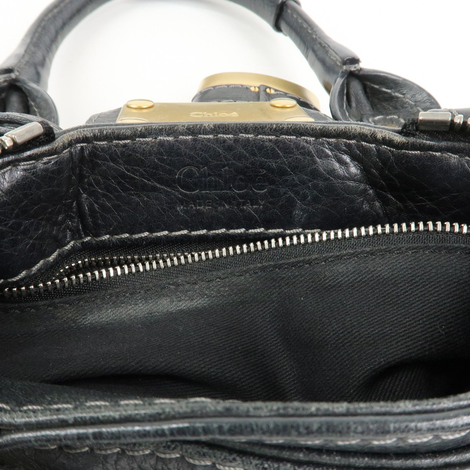 Chloe Paddington Leather Hand Bag Shoulder Bag Black