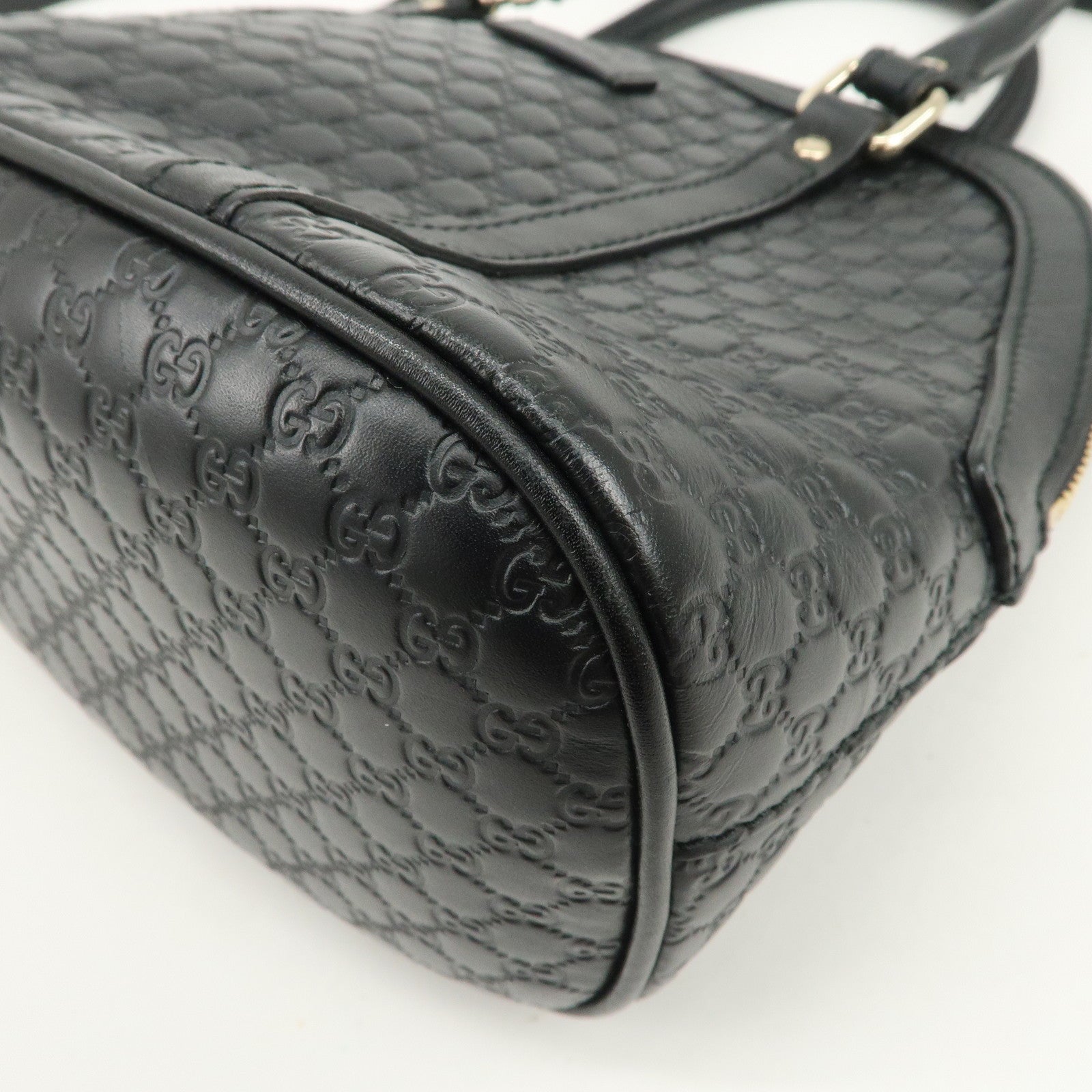 GUCCI Micro Guccissima Leather 2Way Hand Shoulder Bag Black 449654