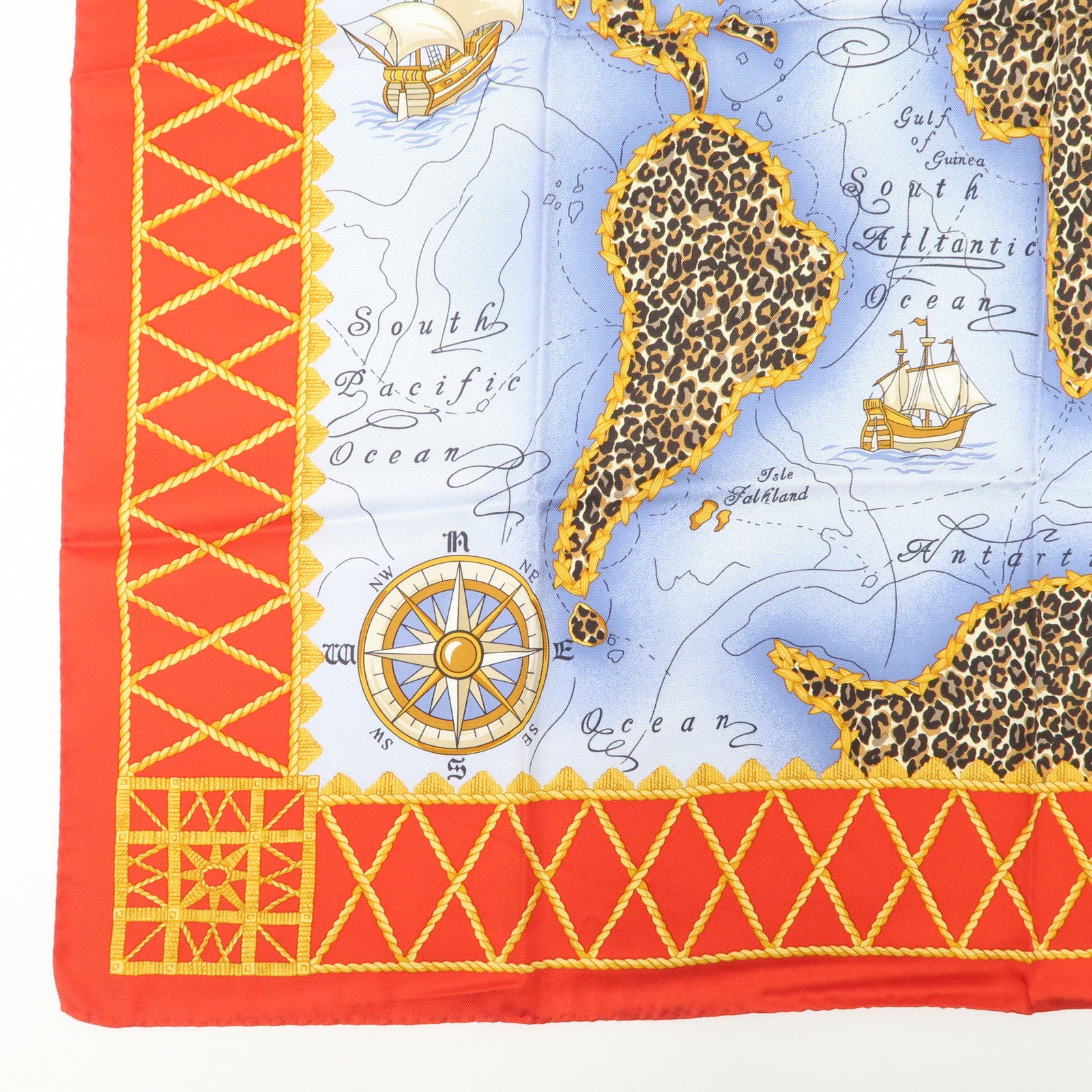 Christian Dior Silk 100% Scarf Blue Red