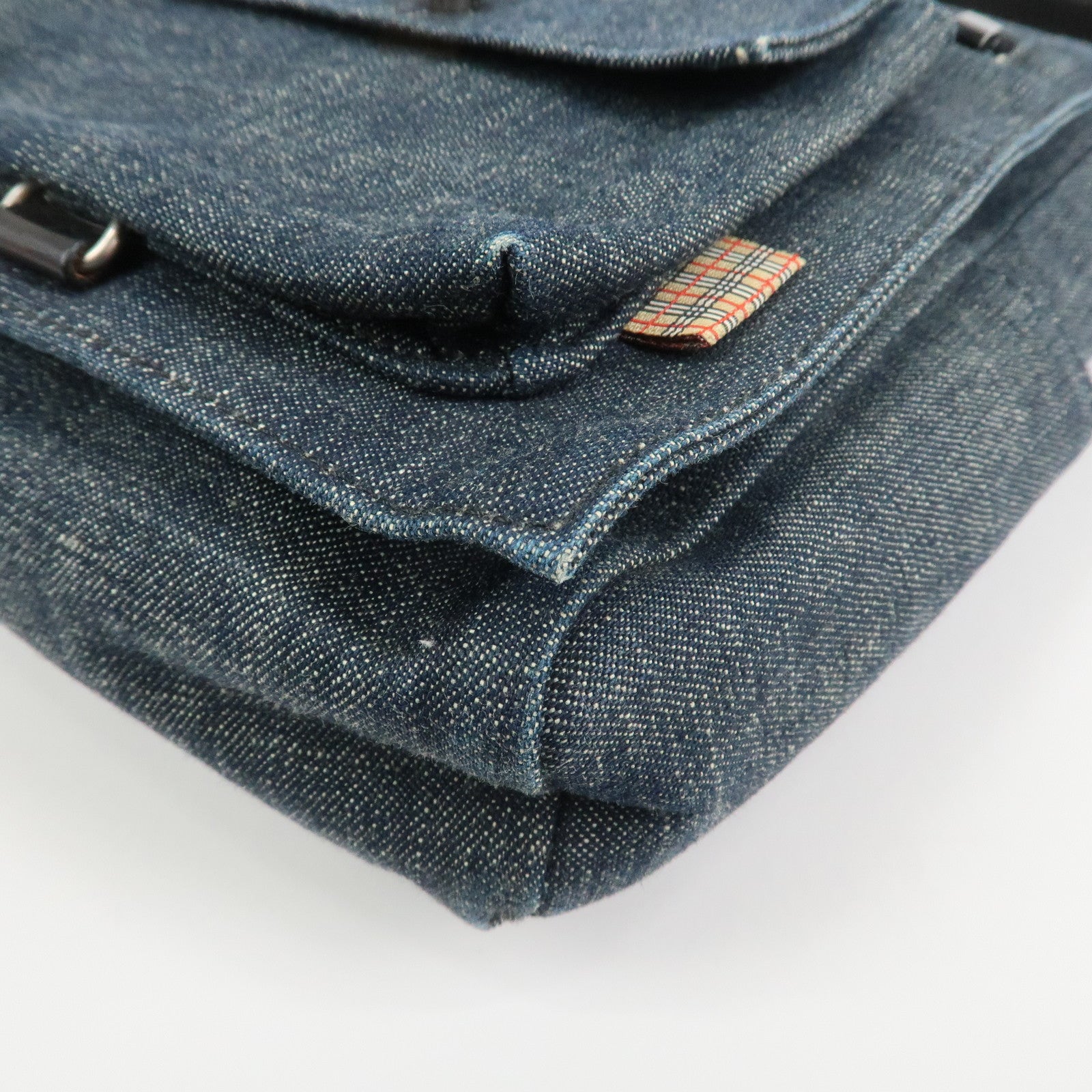 BURBERRY Blue Label Denim Shoulder Bag Crossbody Bag Navy