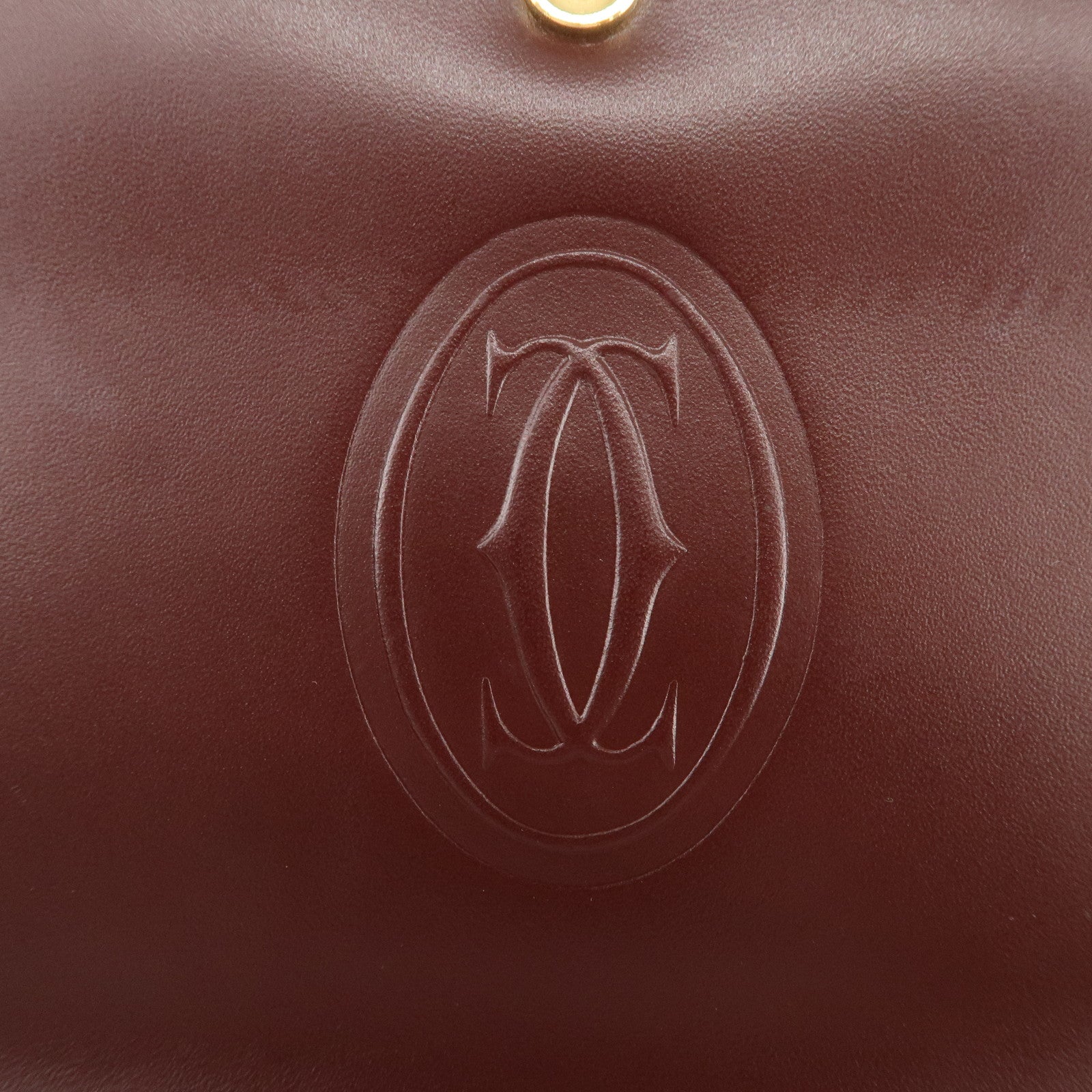 Cartier Must de Cartier Leather Shoulder Bag Hand Bag Bordeaux