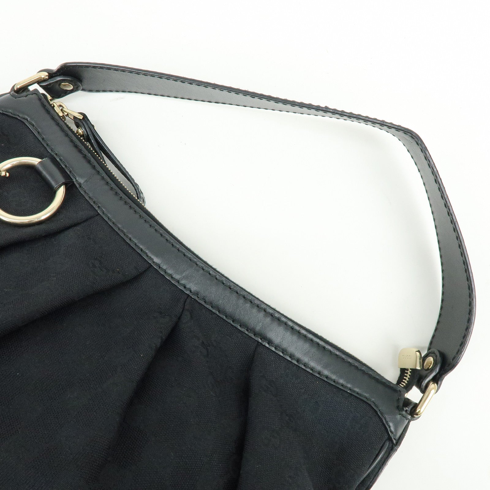 GUCCI Sukey GG Canvas Leather Shoulder Bag Black 232955