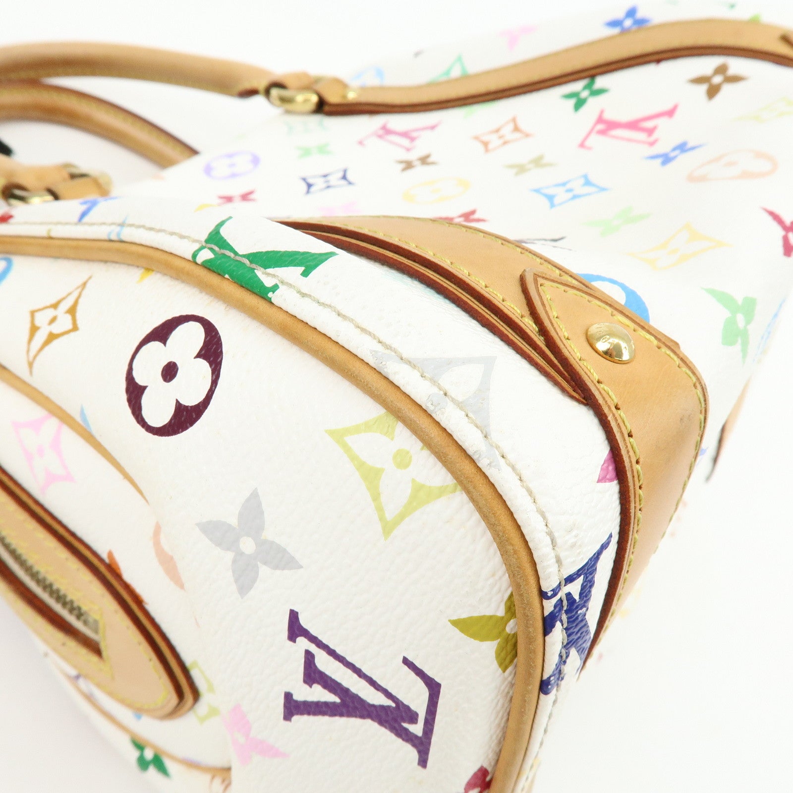 Louis Vuitton Monogram Multicolor Priscilla Hand Bag Blanc M40096 Auth Used F/S
