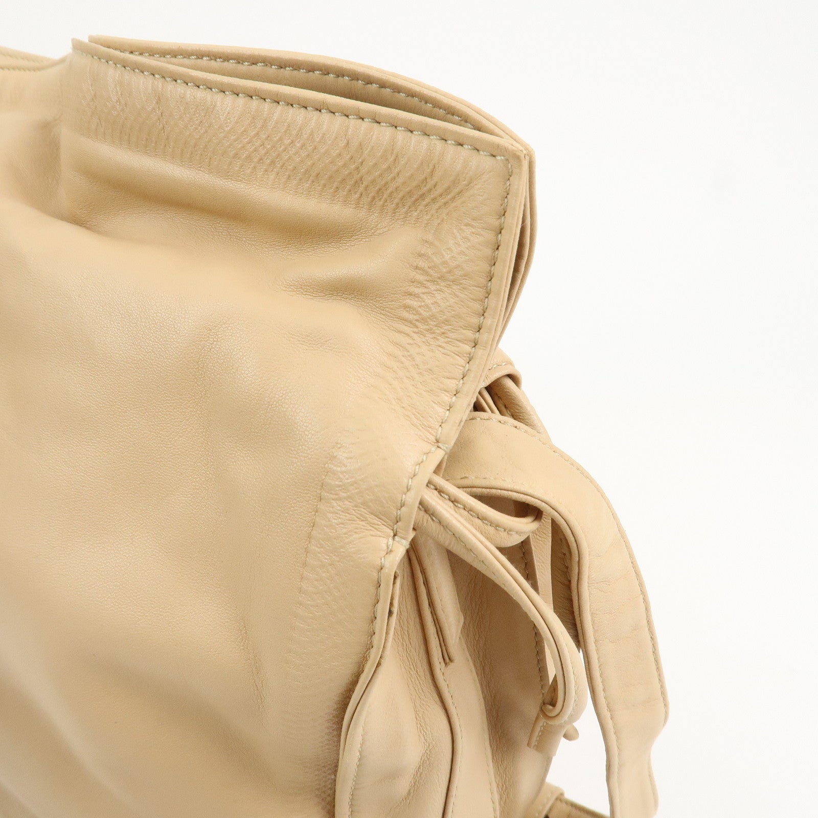 LOEWE Logo Nappa Leather Shoulder Bag Crossbody Bag Beige