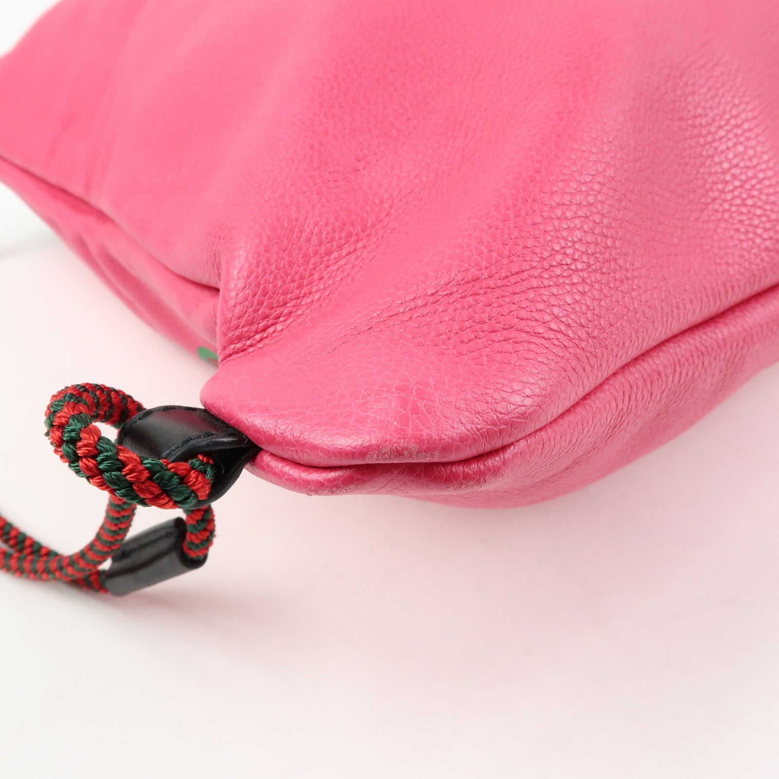 GUCCI Sherry Vintage Logo Leather Backpack Pink 516639