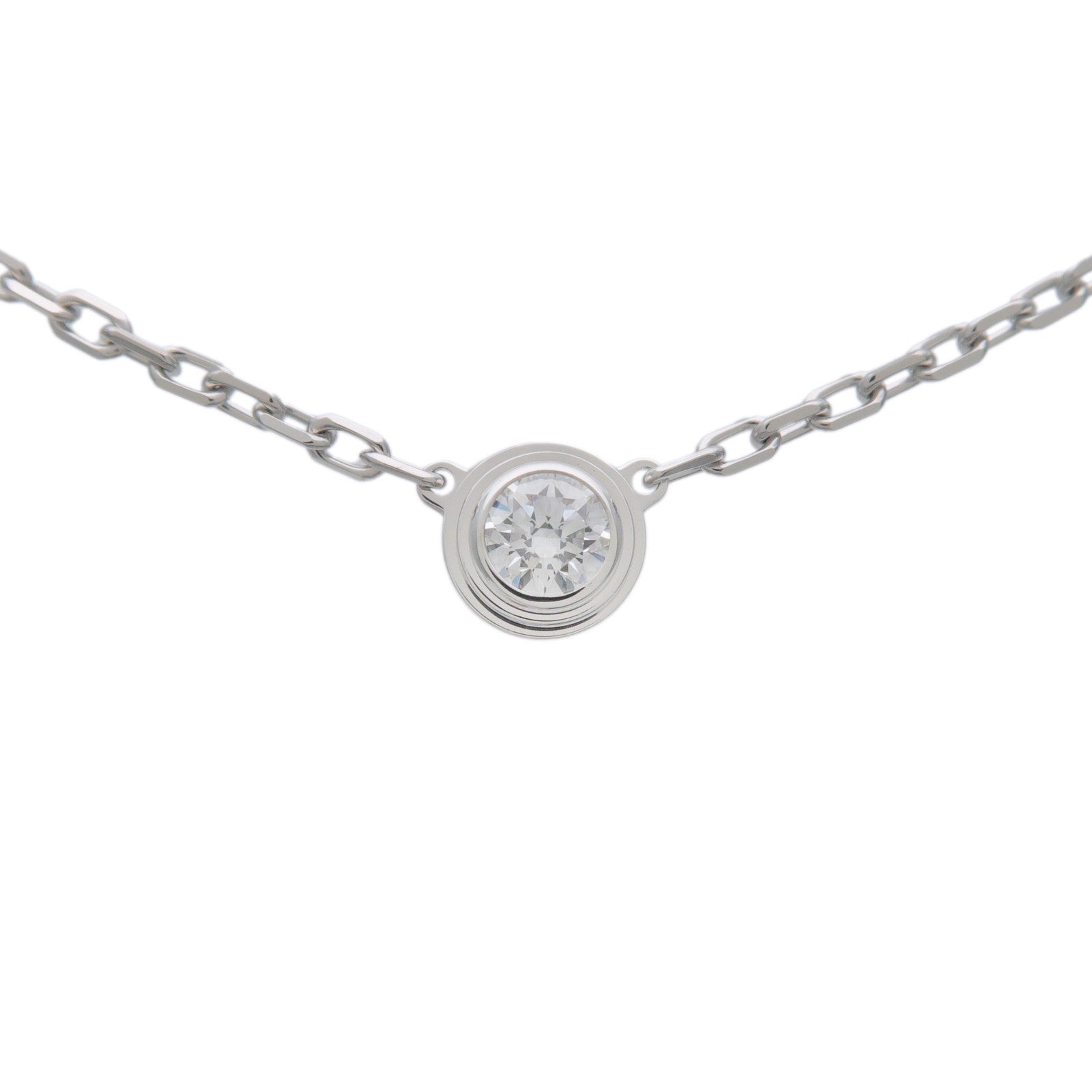 Cartier Diamant Leger Necklace SM 0.09ct K18WG 750WG D'amour