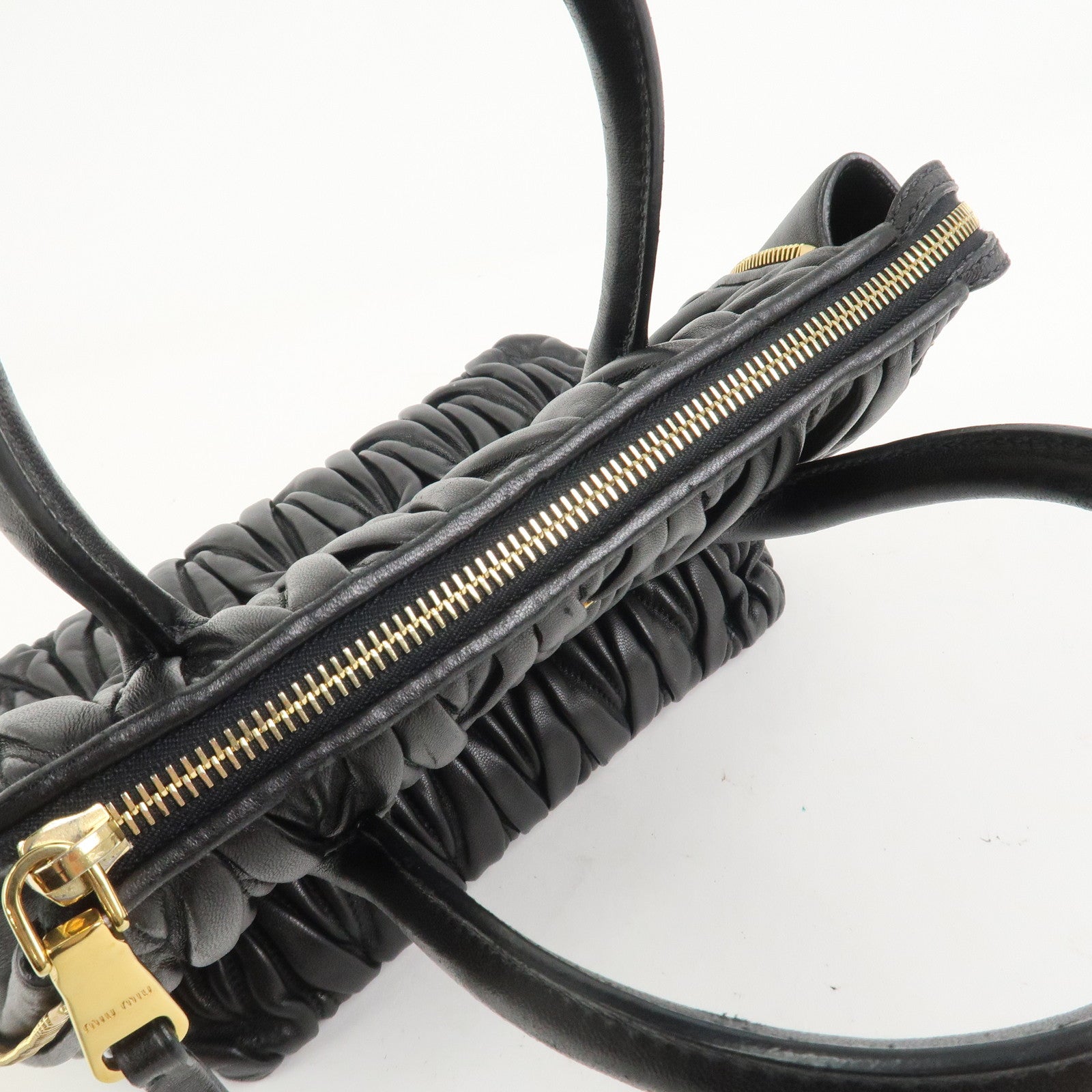 MIU MIU Matelasse Leather 2Way Bag Hand Bag Shoulder Bag 5BA003