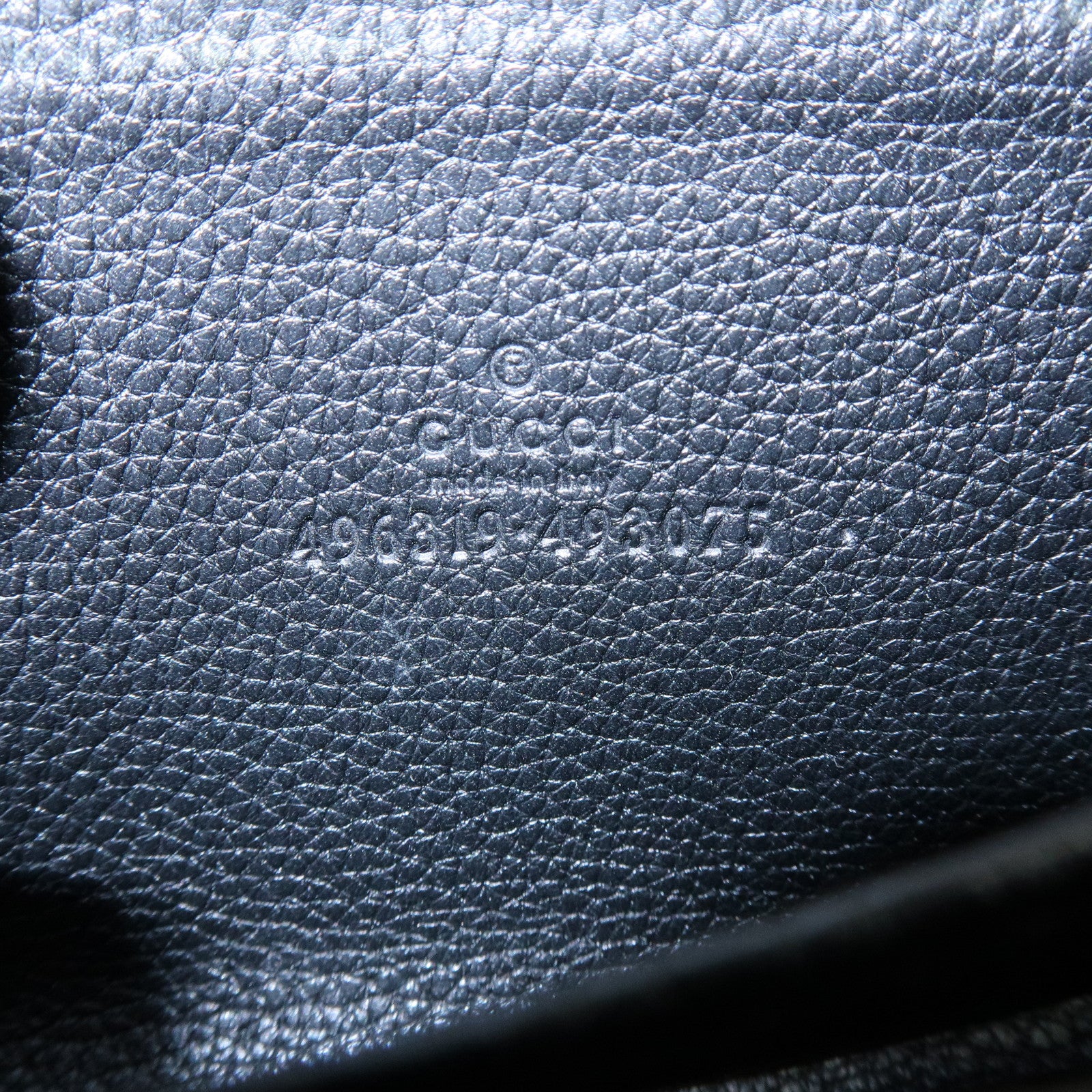 GUCCI Sherry GG Marmont Leather Zippy Card Case Black 496319