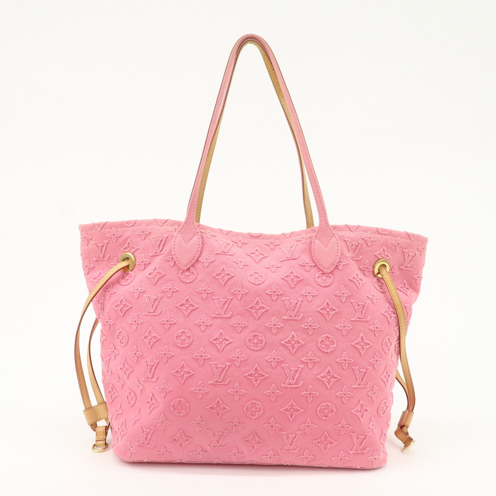 Louis Vuitton Monogram Stone Neverfull MM Tote Bag Shoulder Bag Rose M40834