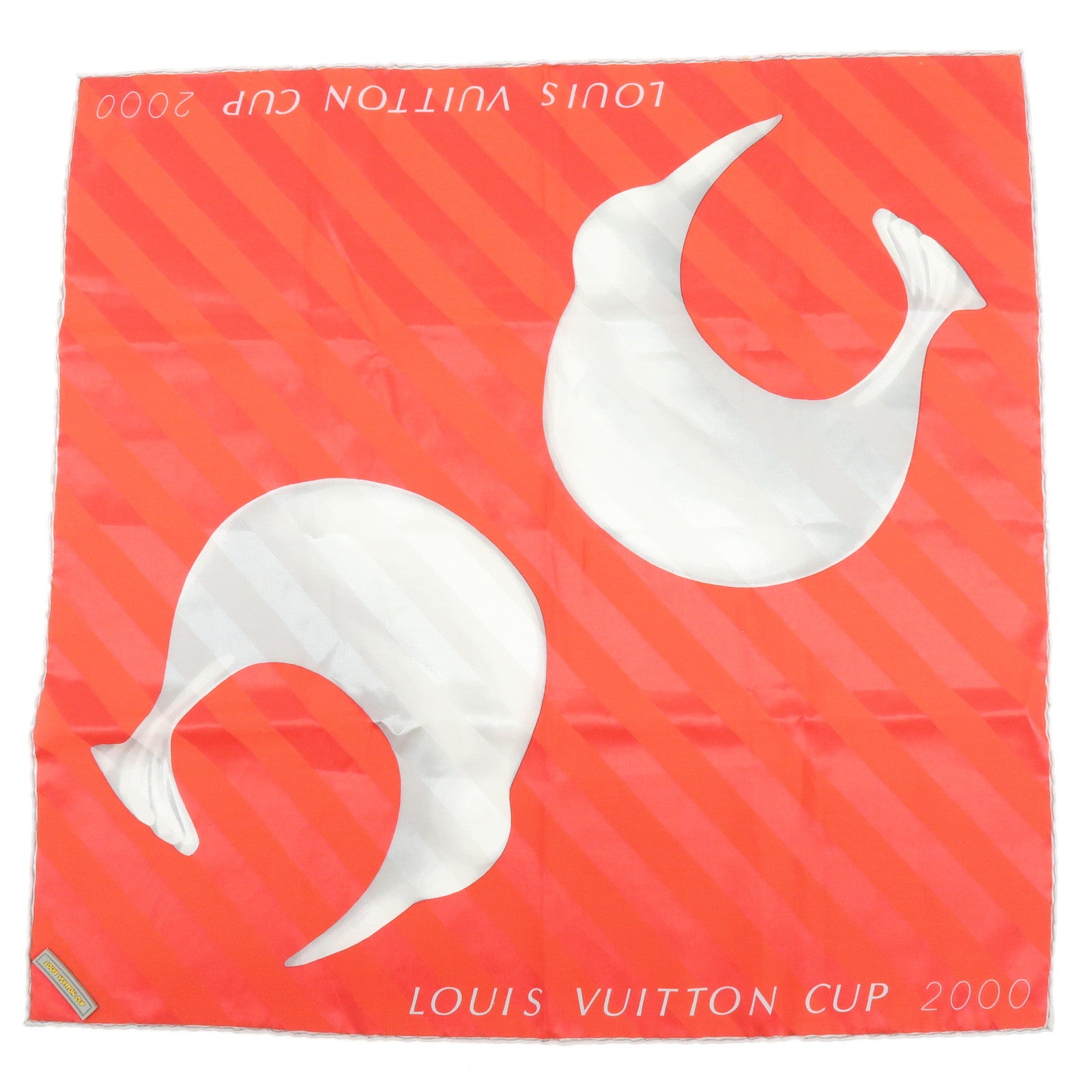 Louis Vuitton LV Cup 100% Silk Scarf Red Gray