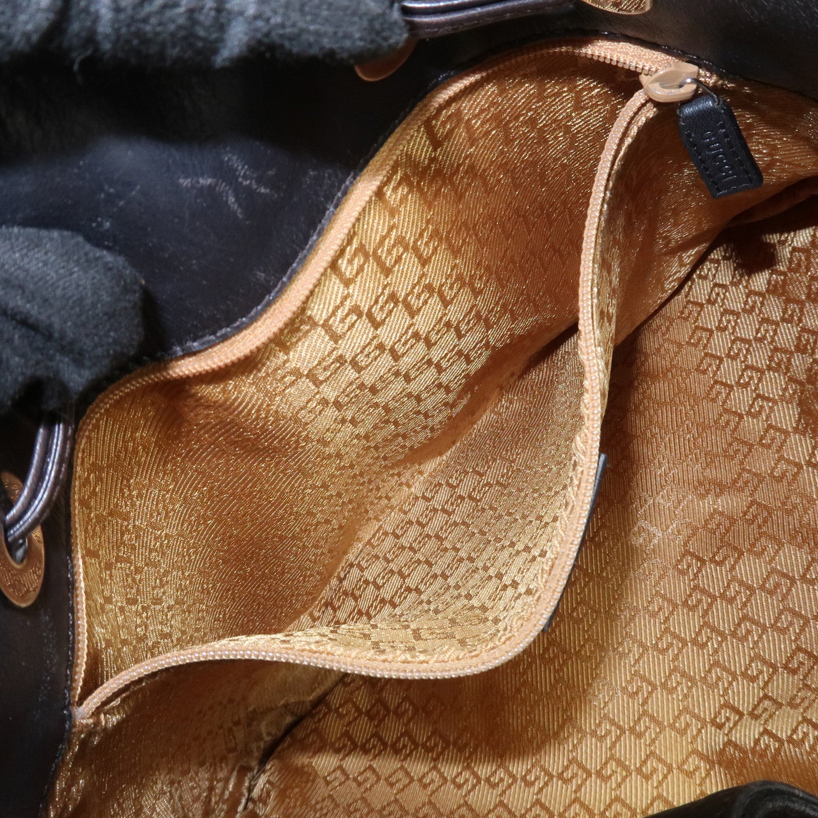 GUCCI Suede Leather Shoulder Bag Dark Brown 001・4030