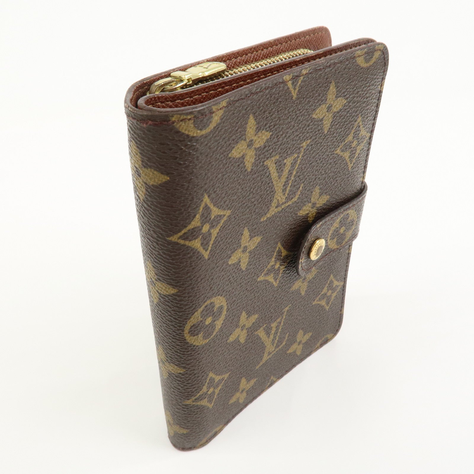 Louis Vuitton Monogram Porte Papier Zip Wallet Brown M61207