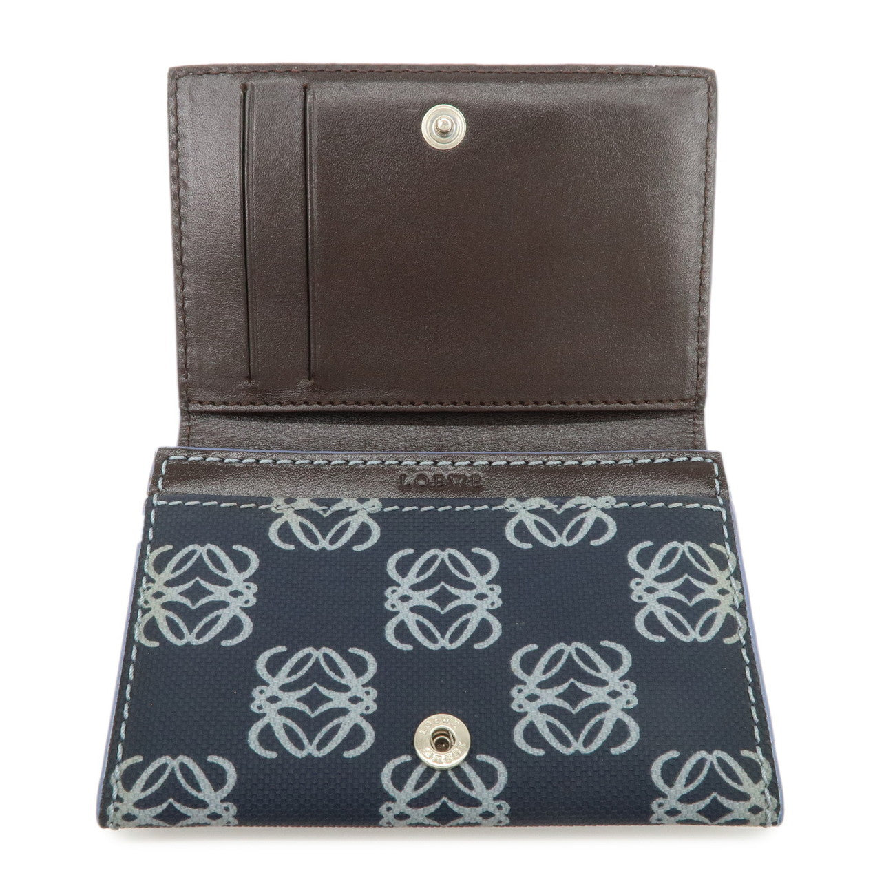 LOEWE Anagram Fragment Case Card Case Card Holder Navy