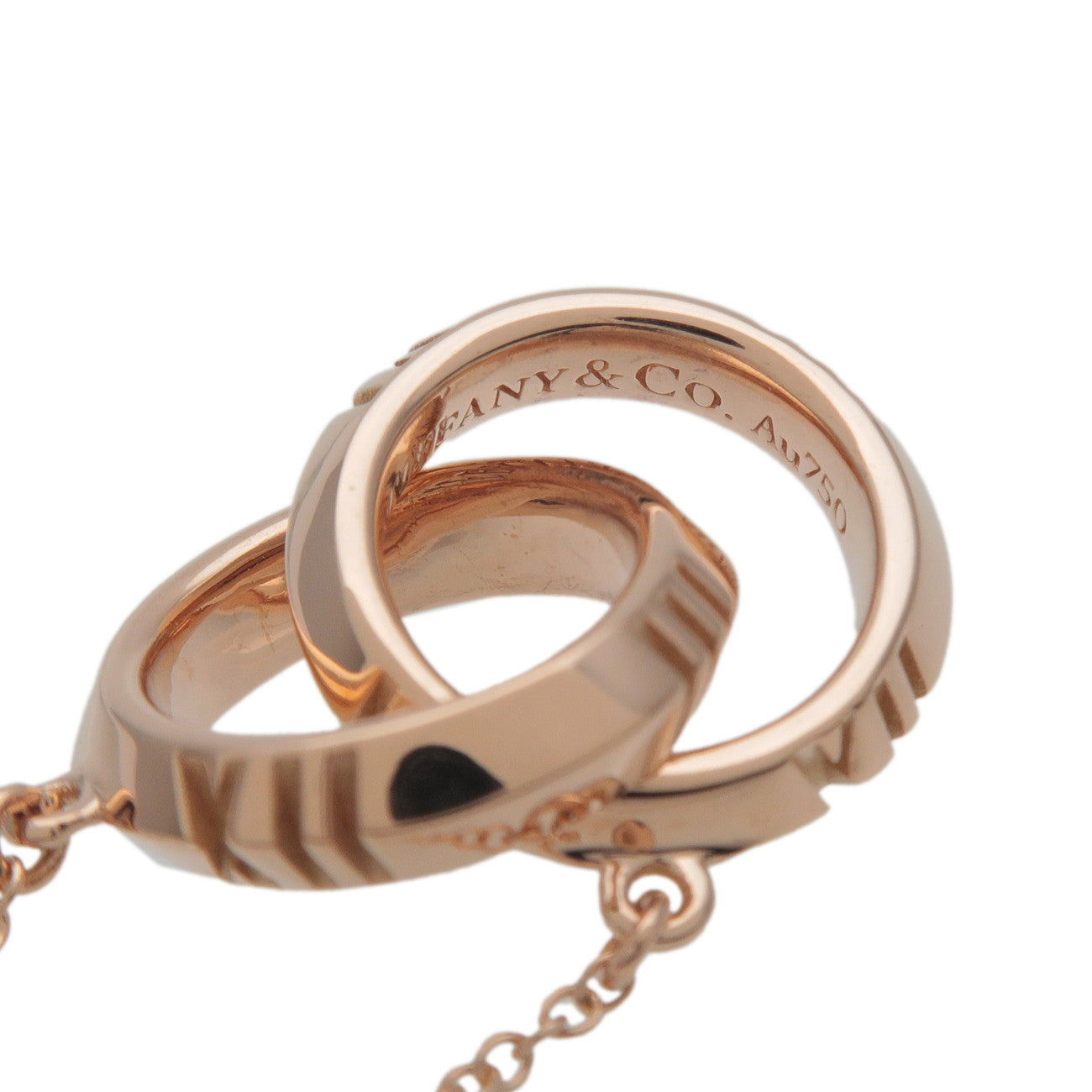 Tiffany & Co Atlas X Closed Interlocking Necklace K18 750 Rose Gold