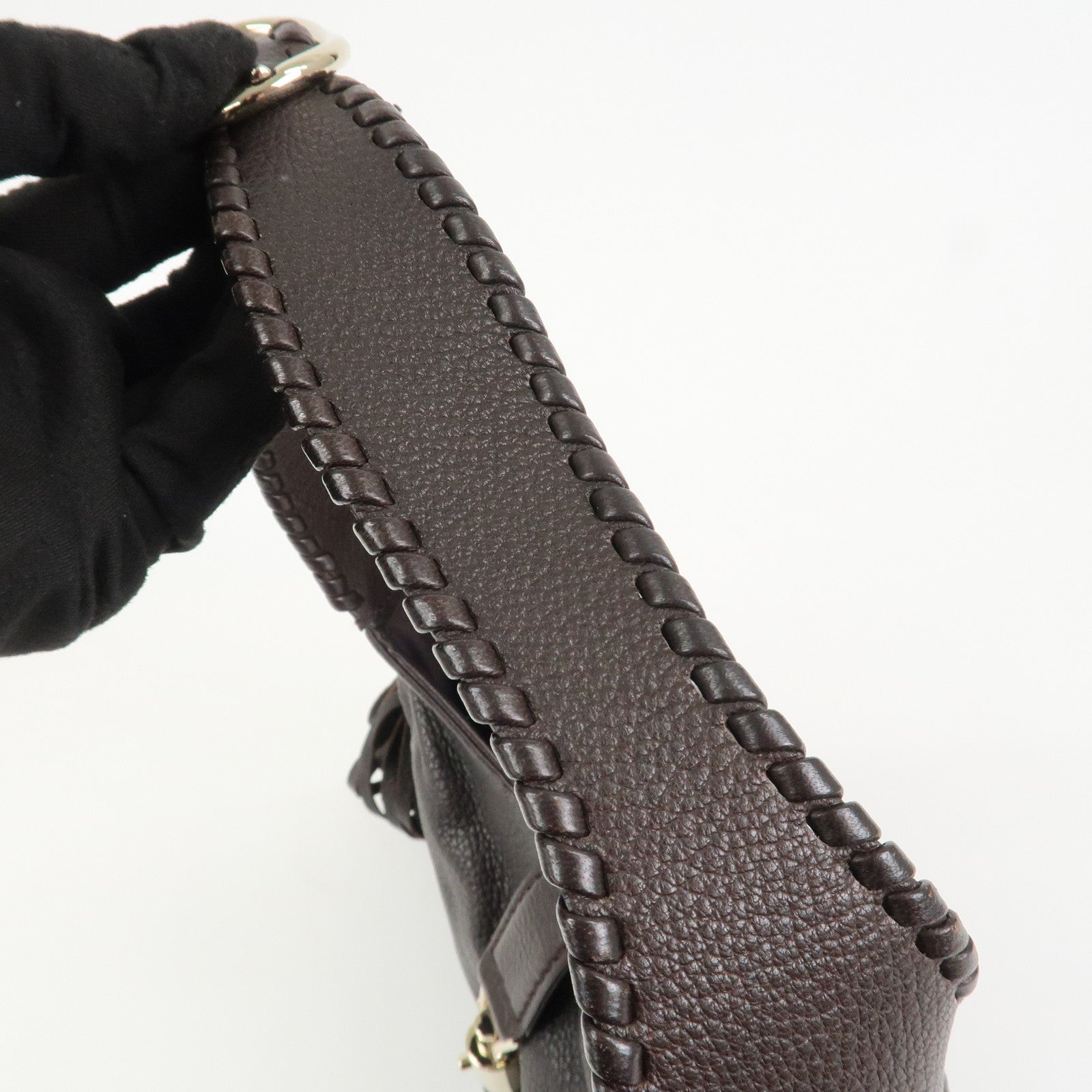 GUCCI New Jackie Leather 2Way Shoulder Bag Tassel Charm 219725