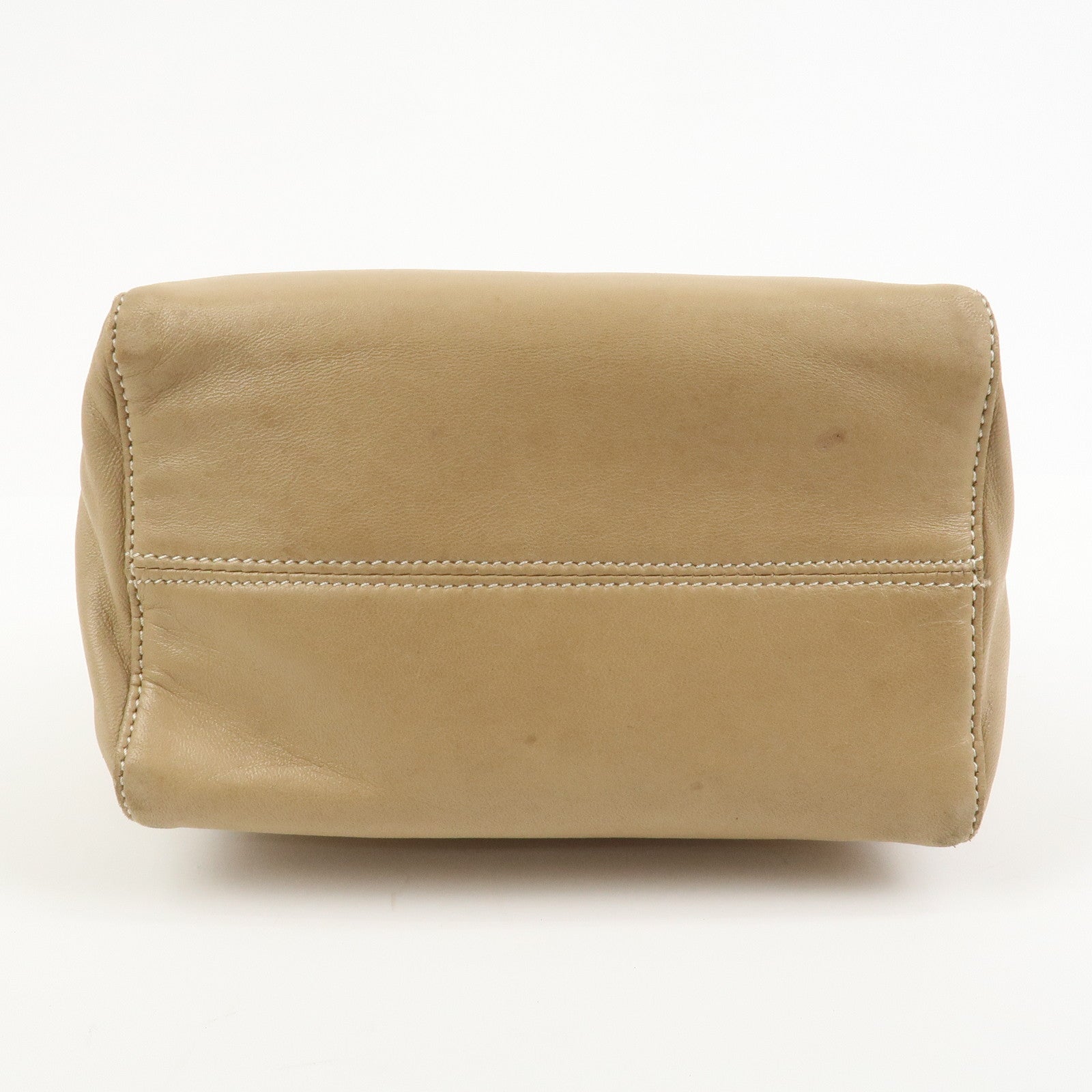 LOEWE Anagram Logo Nappa Leather Hand Bag Mini Boston Bag Beige