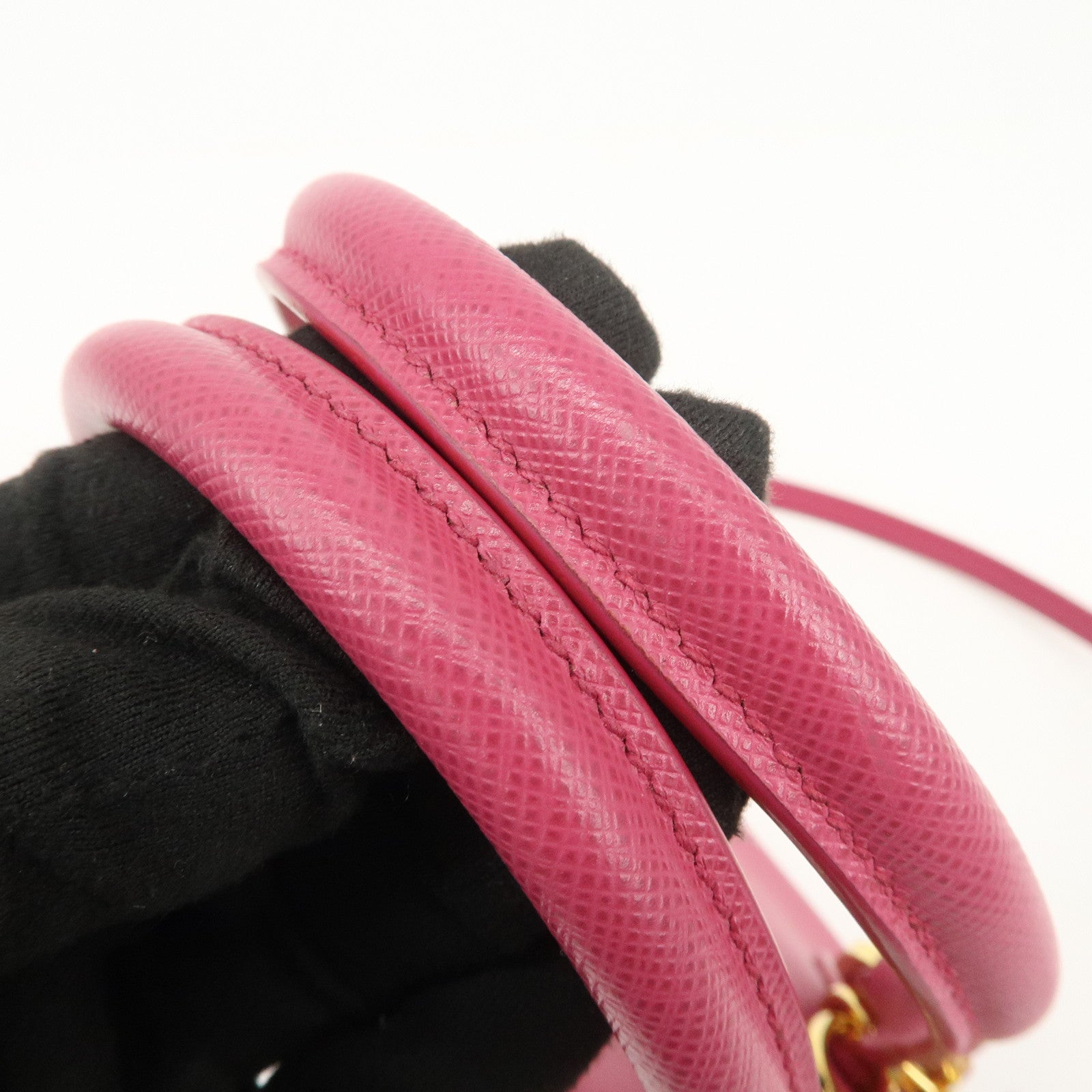 PRADA Saffiano Leather 2Way Hand Bag Shoulder Bag Pink 1BA838