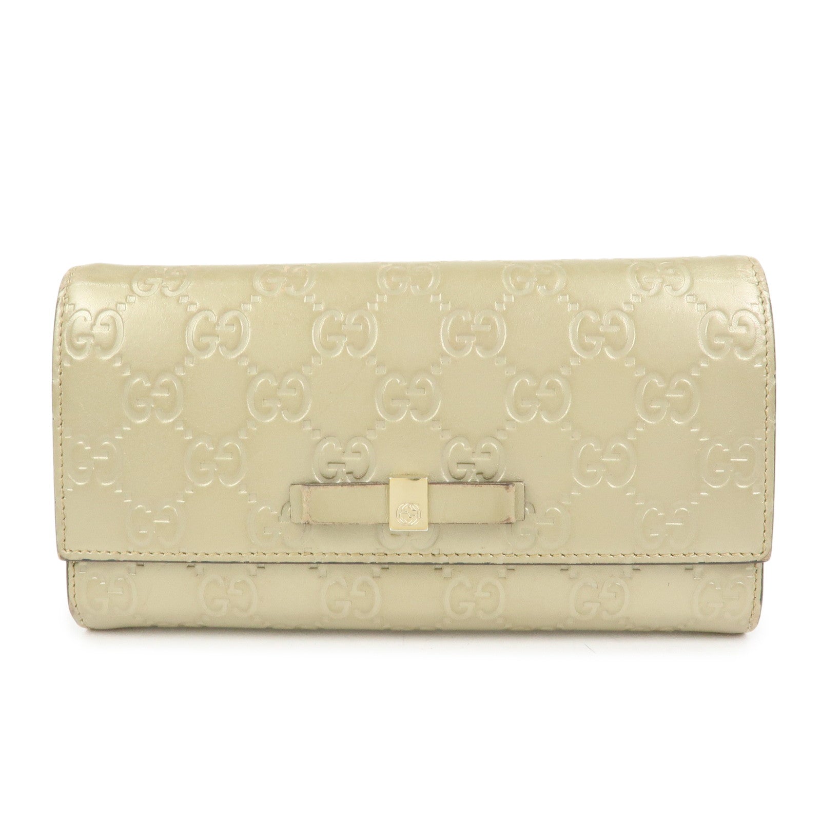GUCCI Guccissima Interlocking G Flap Long Wallet Gold 388679