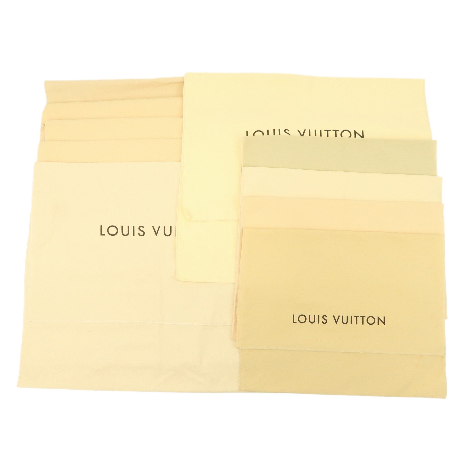 Louis Vuitton Set Of 10 Dust Bag Storage Bag Flap Style Beige