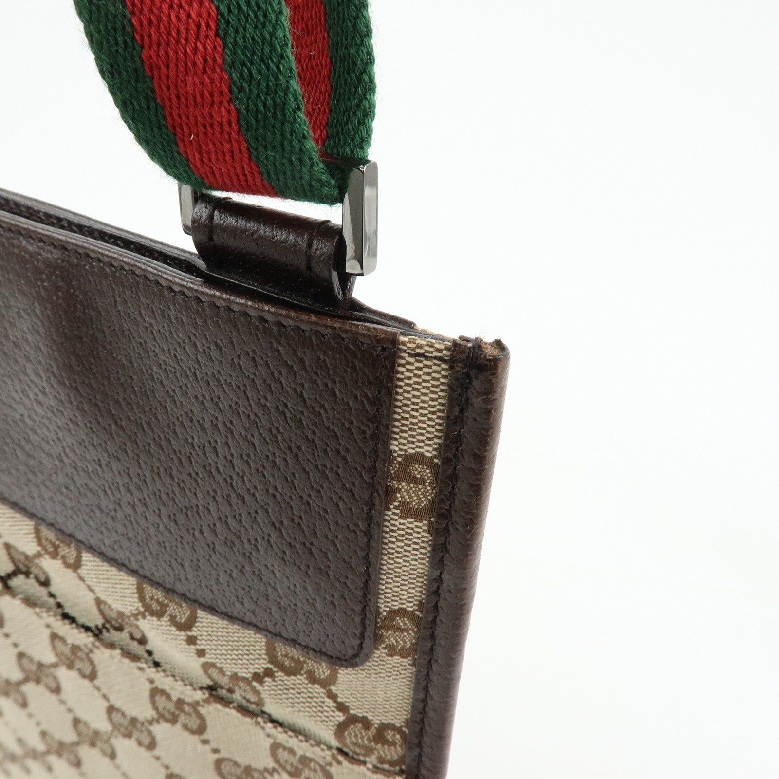 GUCCI Sherry GG Canvas Leather Shoulder Crossbody Bag Beige 27639