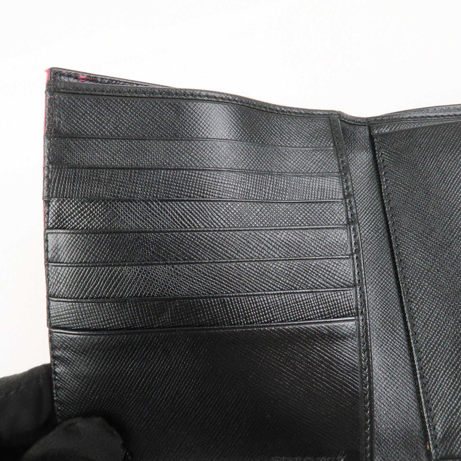 PRADA Triangle Logo Tessuto Nylon Mini Compact Wallet Neon Pink