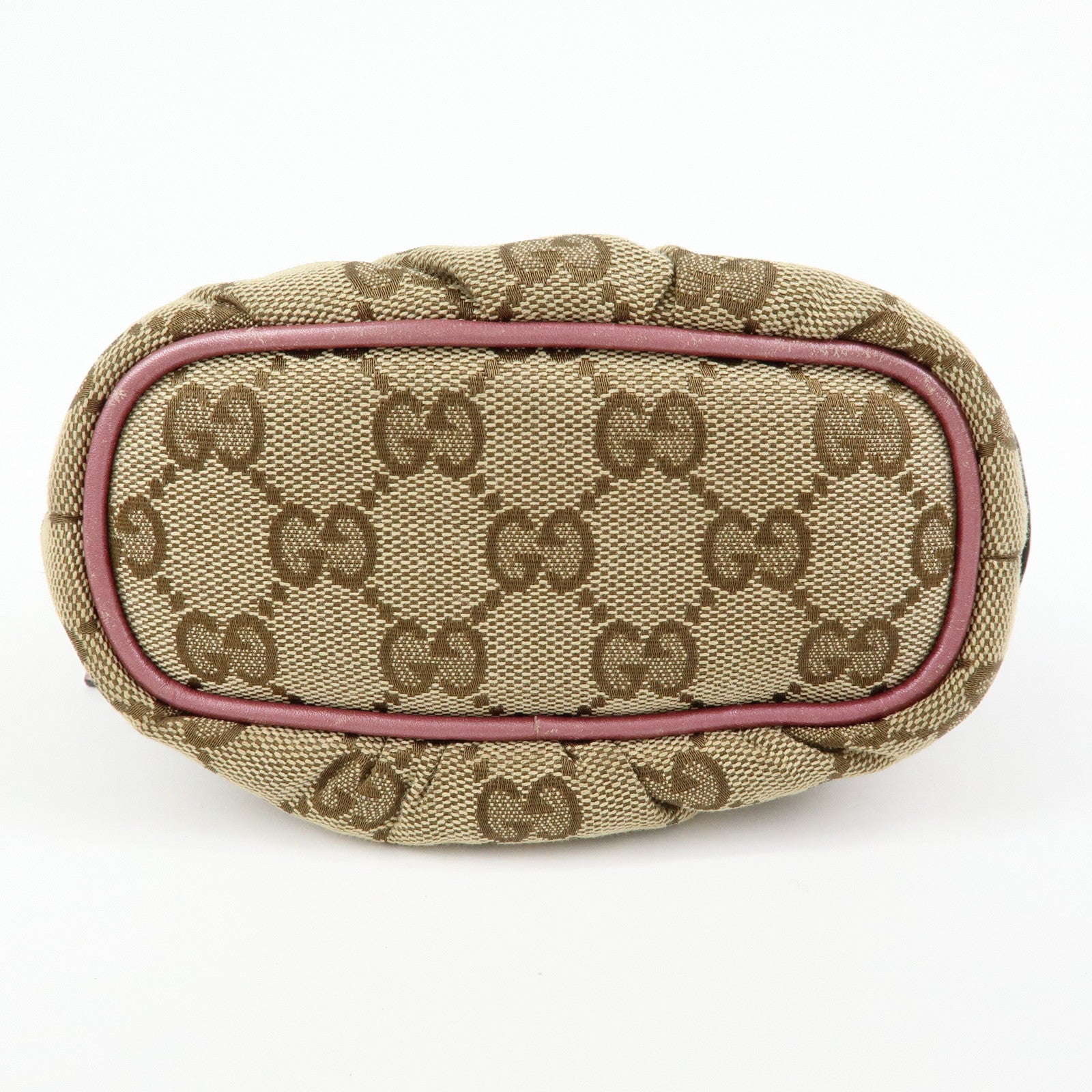 GUCCI Interlocking G Lovely Heart Cosmetic Pouch Beige Pink 308728