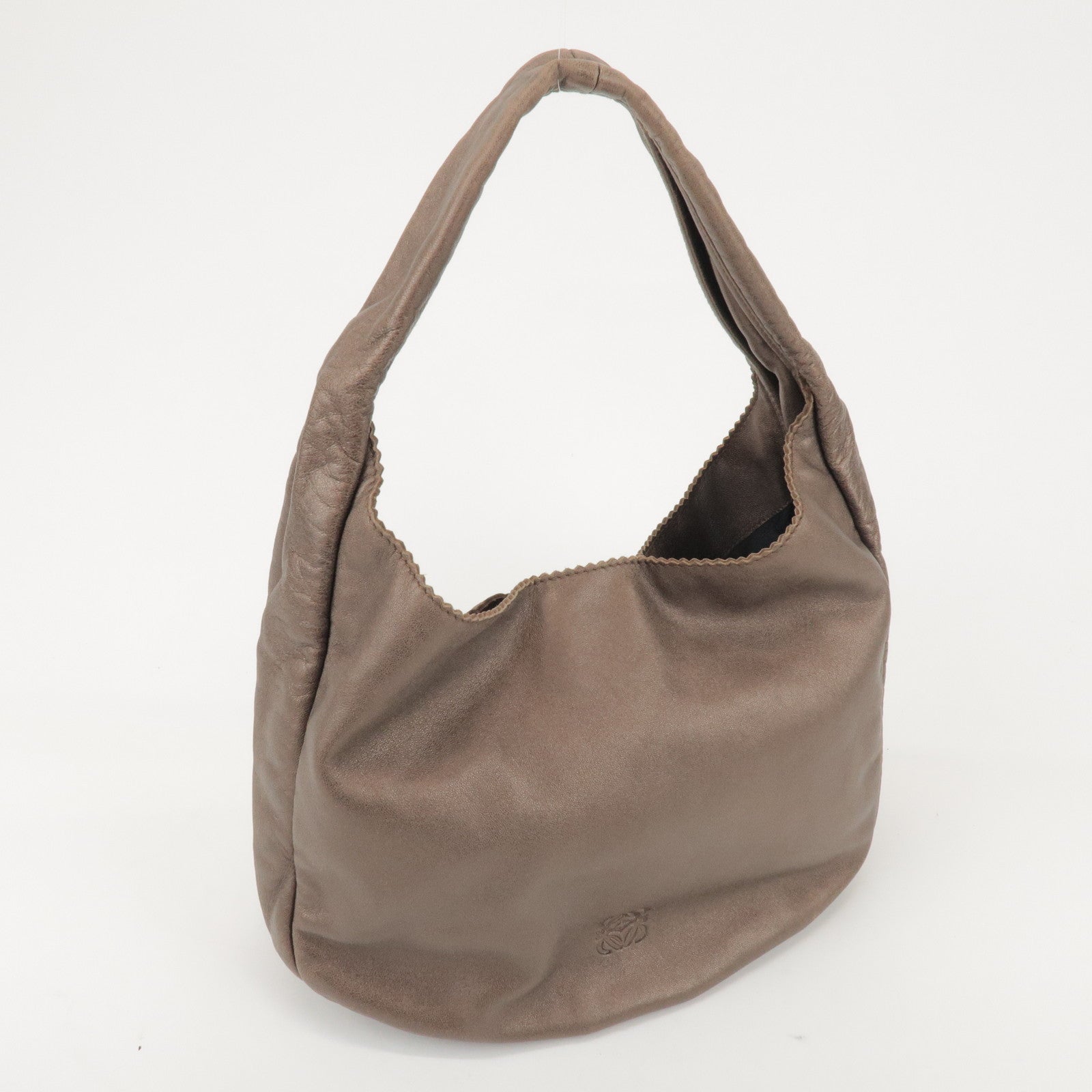 LOEWE Anagram Leather Shoulder Bag Hand Bag Bronze